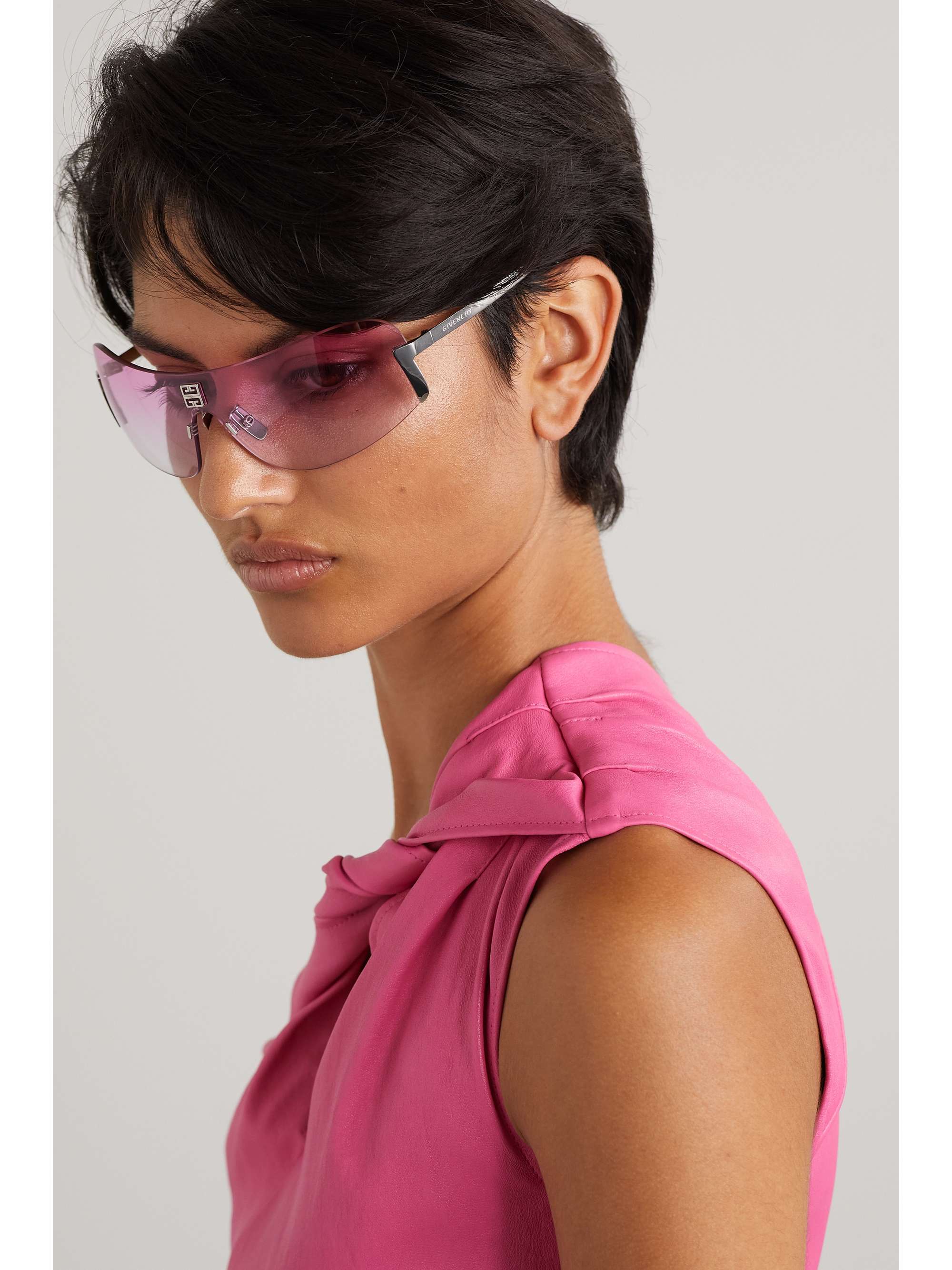 GIVENCHY EYEWEAR D-frame silver-tone sunglasses