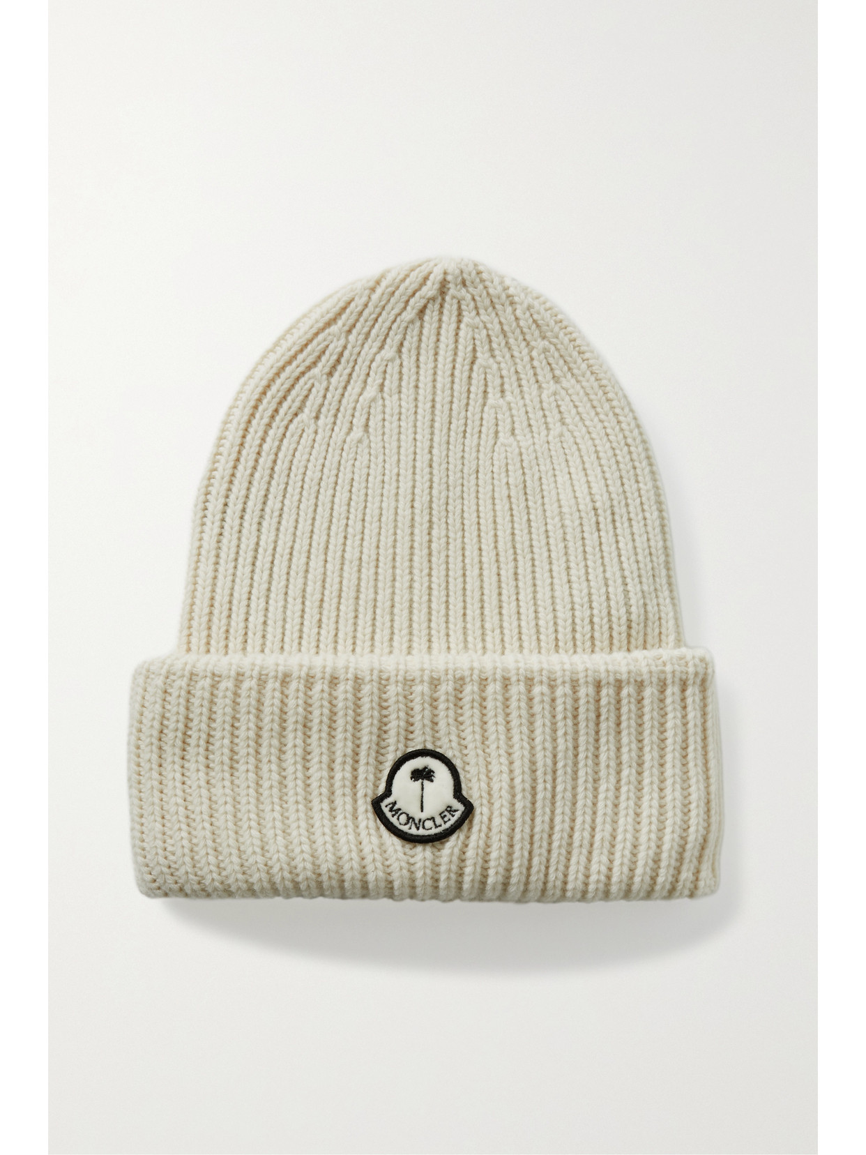 Moncler Genius - + 8 Palm Angels Appliquéd Ribbed Wool Beanie - Off-white