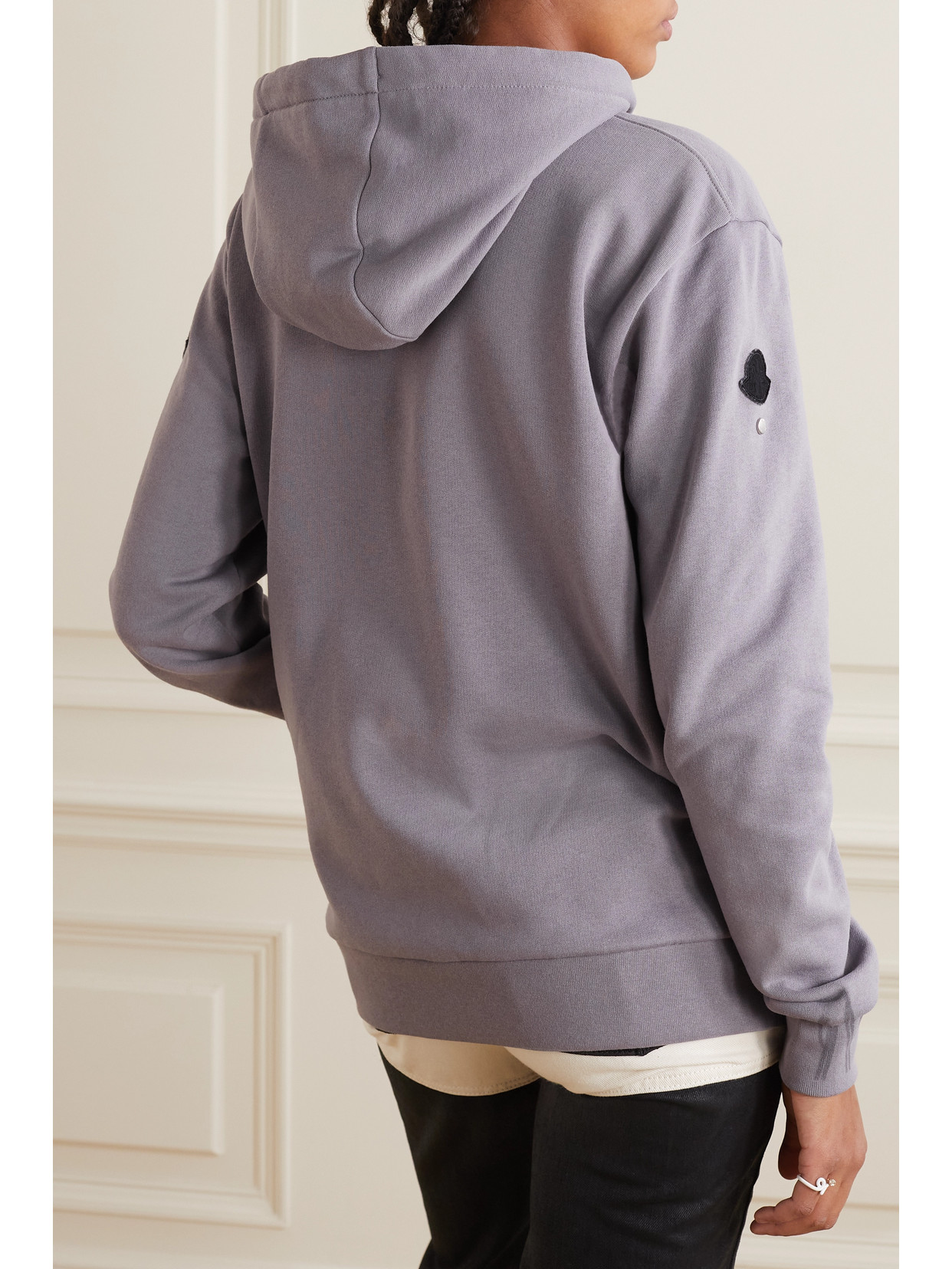 Moncler Genius + 1017 Alyx 9sm Printed Cotton-blend Jersey Hoodie In Purple