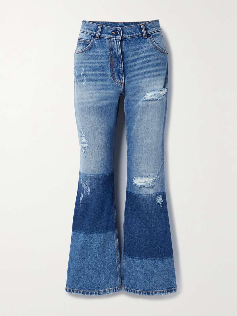 Moncler Genius + 8 Palm Angels Distressed High-rise Straight-leg Jeans