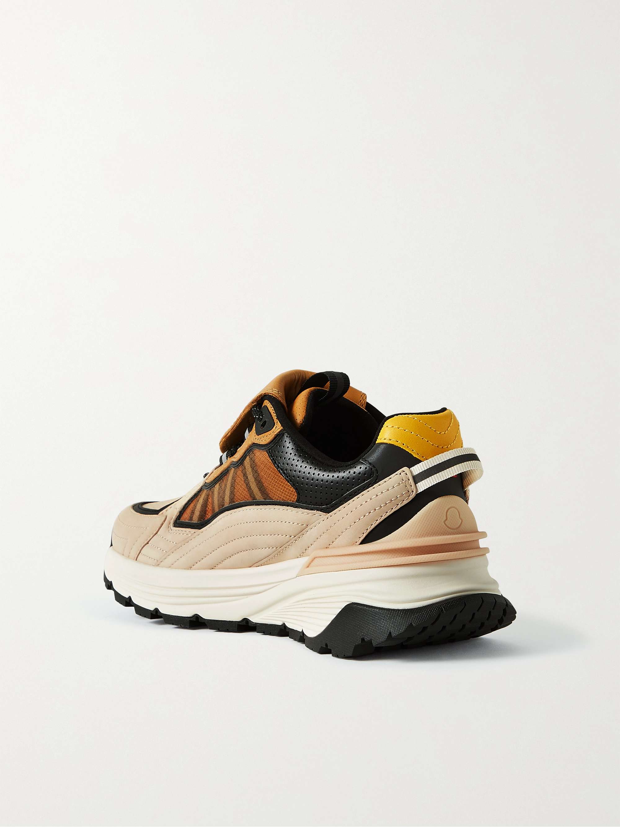 MONCLER GENIUS + Palm Angels Palm Lite leather-trimmed suede and coated mesh sneakers