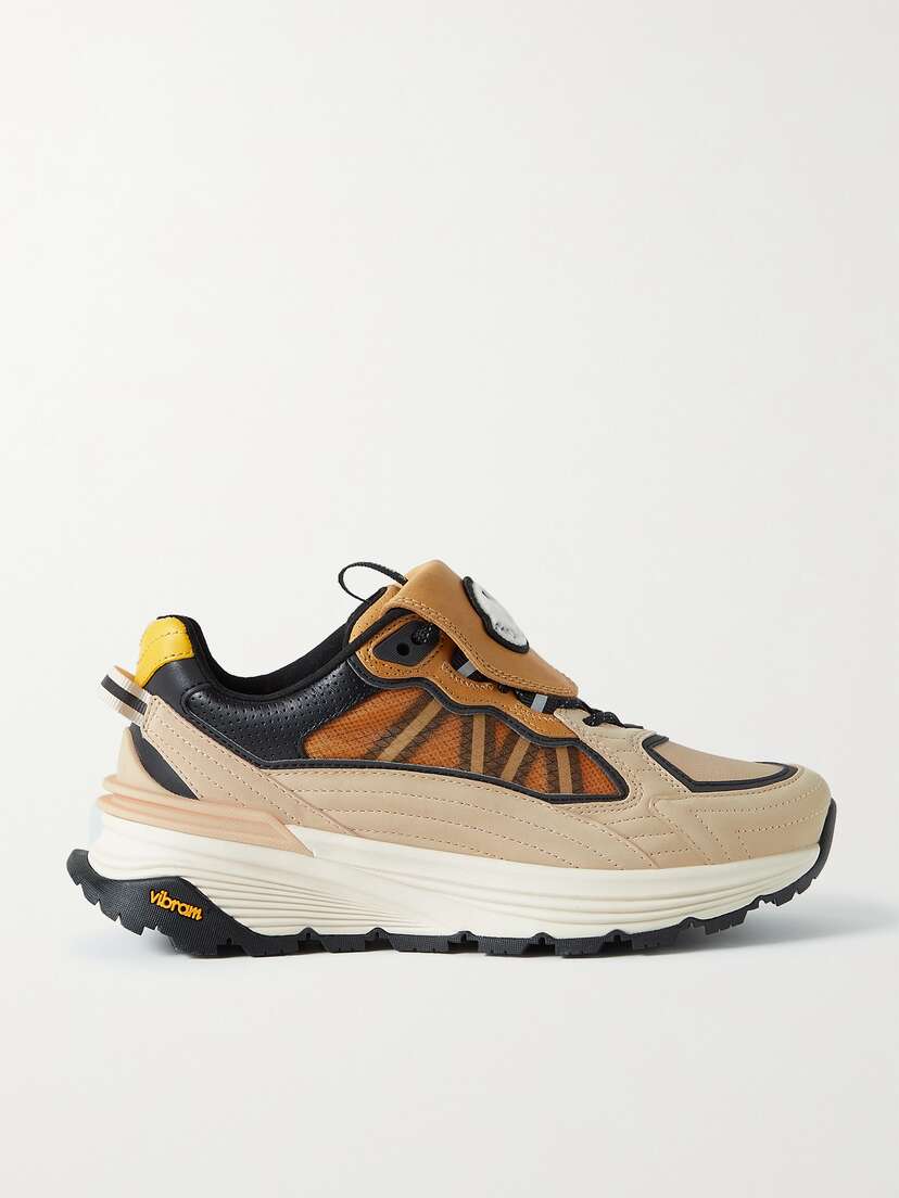 Moncler Genius + Palm Angels Palm Lite Leather-trimmed Suede And Coated Mesh Sneakers