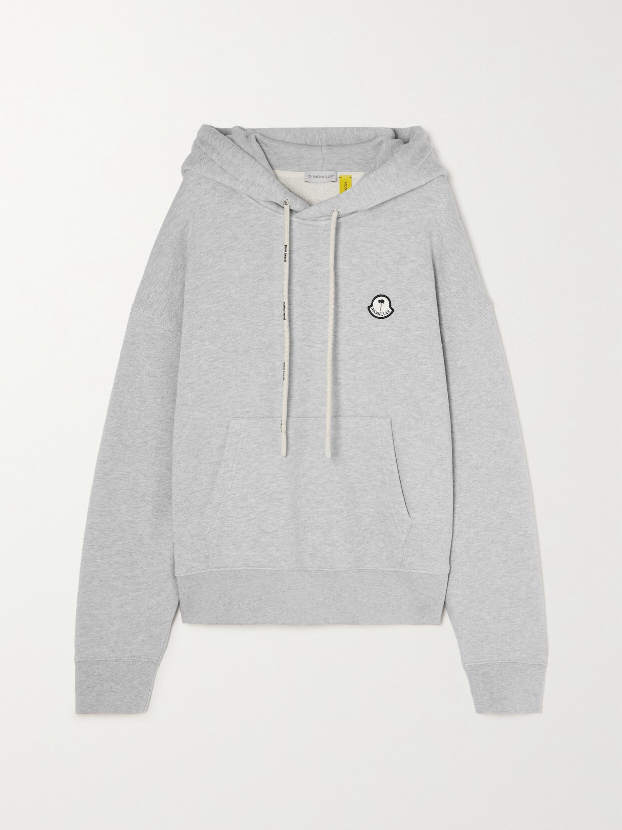 Moncler Genius - + Palm Angels Appliquéd Cotton-jersey Hoodie - Gray