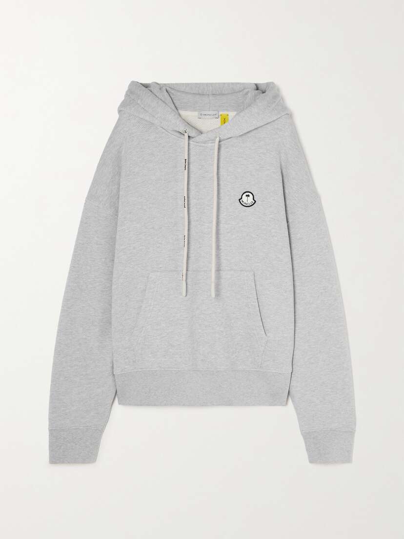 Moncler Genius + Palm Angels Appliquéd Cotton-jersey Hoodie