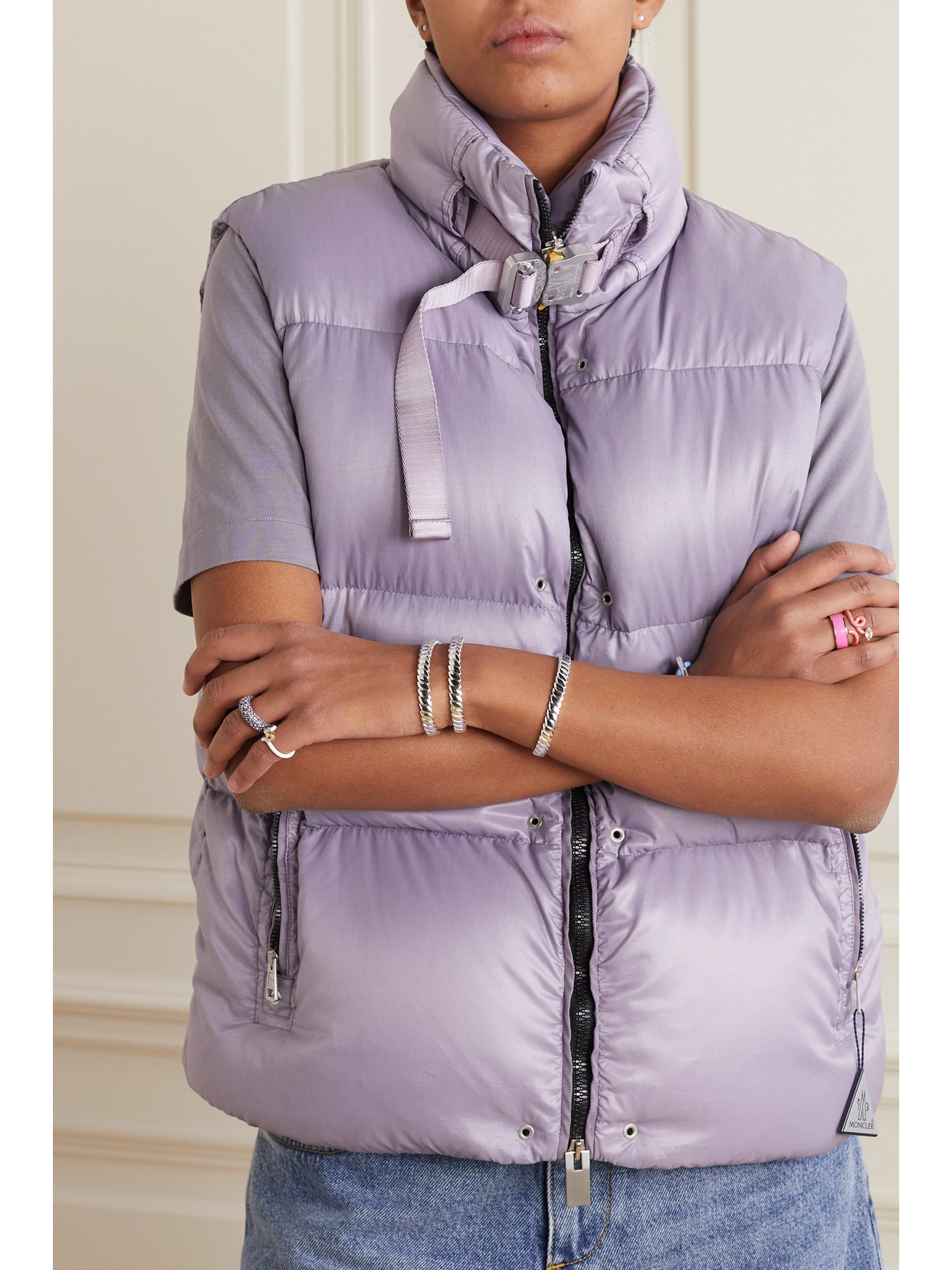 Moncler Genius 6 Moncler 1017 Alyx 9sm Purple Islote Down Vest In Purple