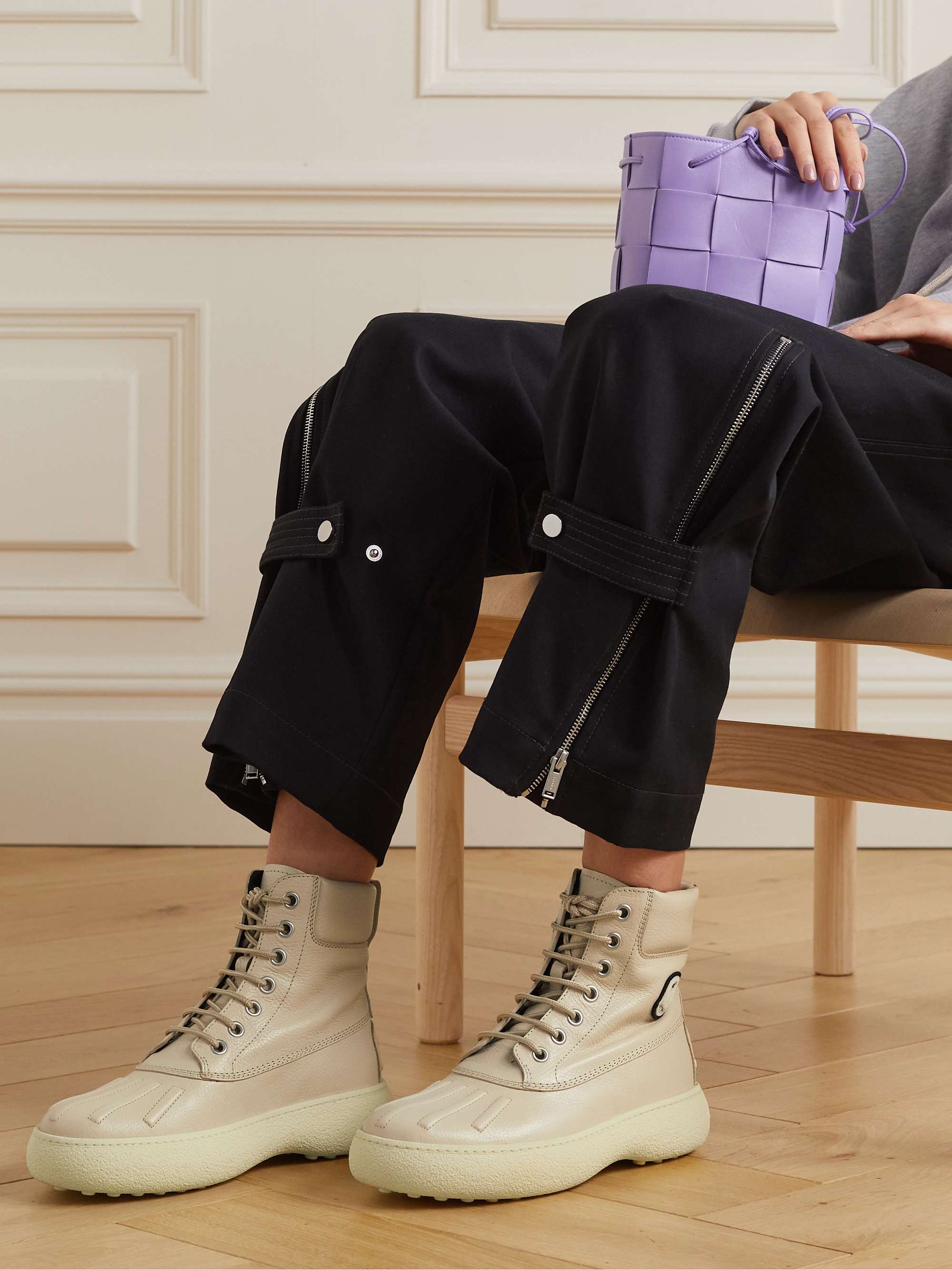 MONCLER GENIUS + Palm Angels textured-leather ankle boots