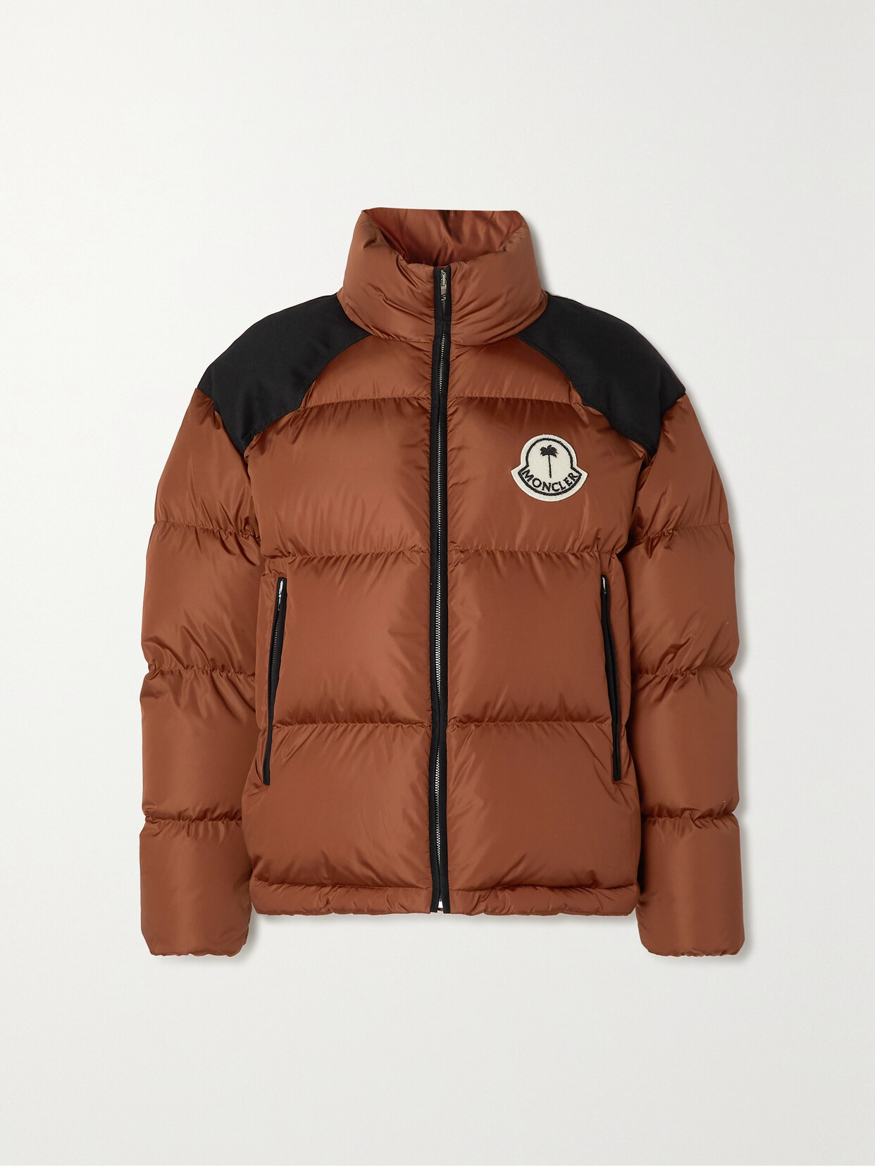 Shop Moncler Genius + 8 Palm Angels Nevin Quilted Two-tone Shell Down Jacket In Brown