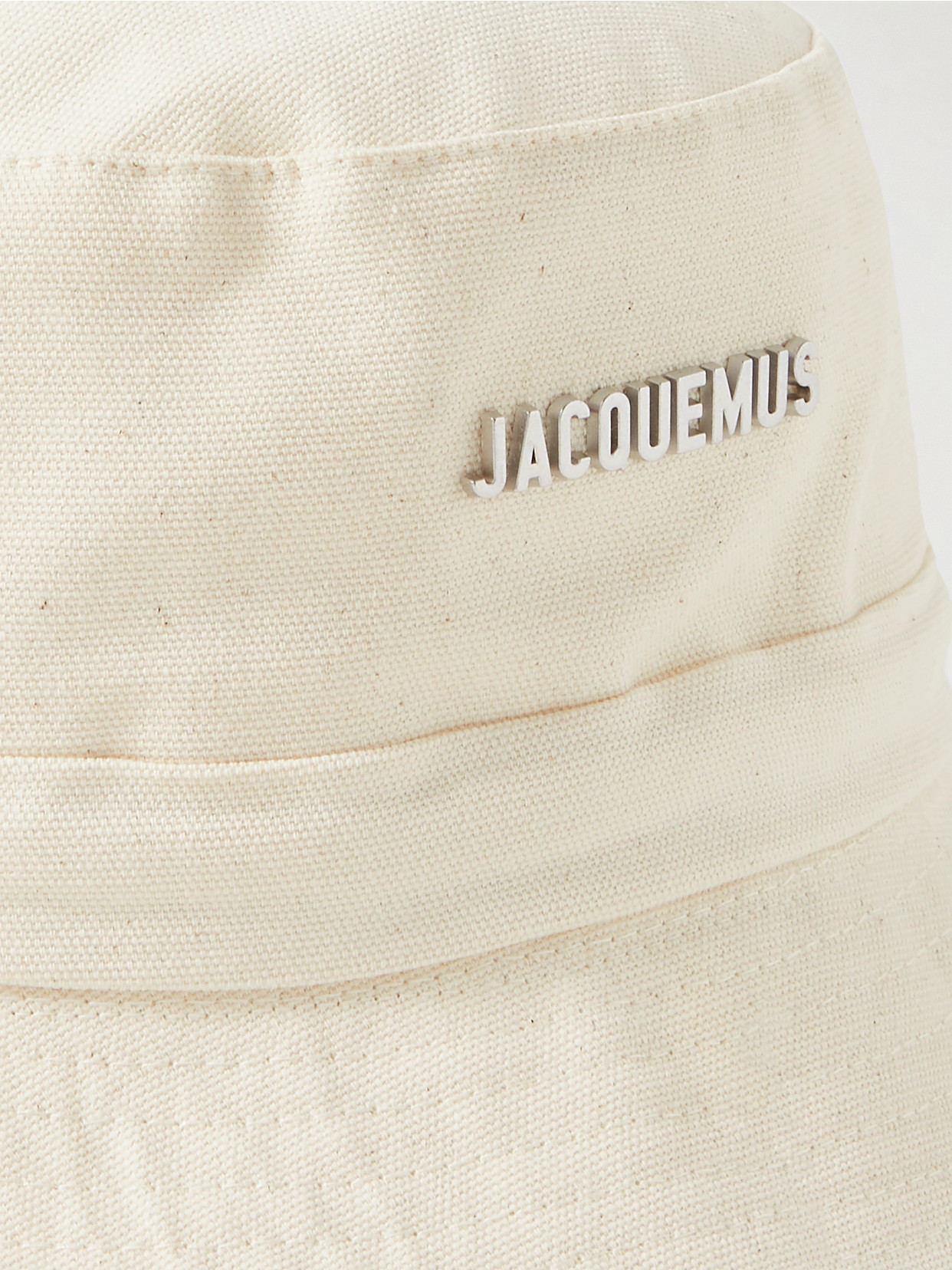 Shop Jacquemus Le Bob Gadjo Embellished Cotton-canvas Bucket Hat In Off-white