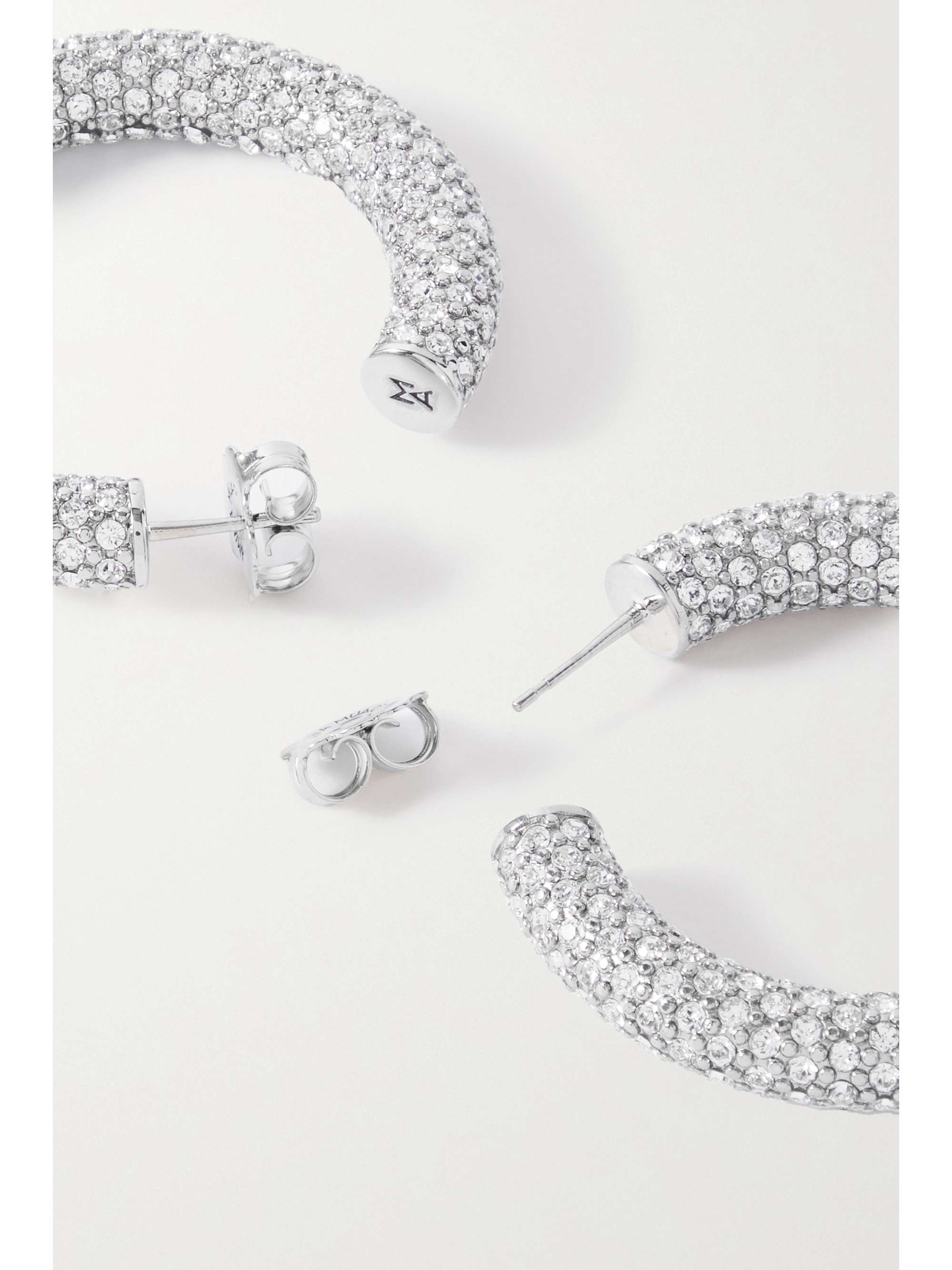 AMINA MUADDI Cameron medium coated-metal crystal hoop earrings