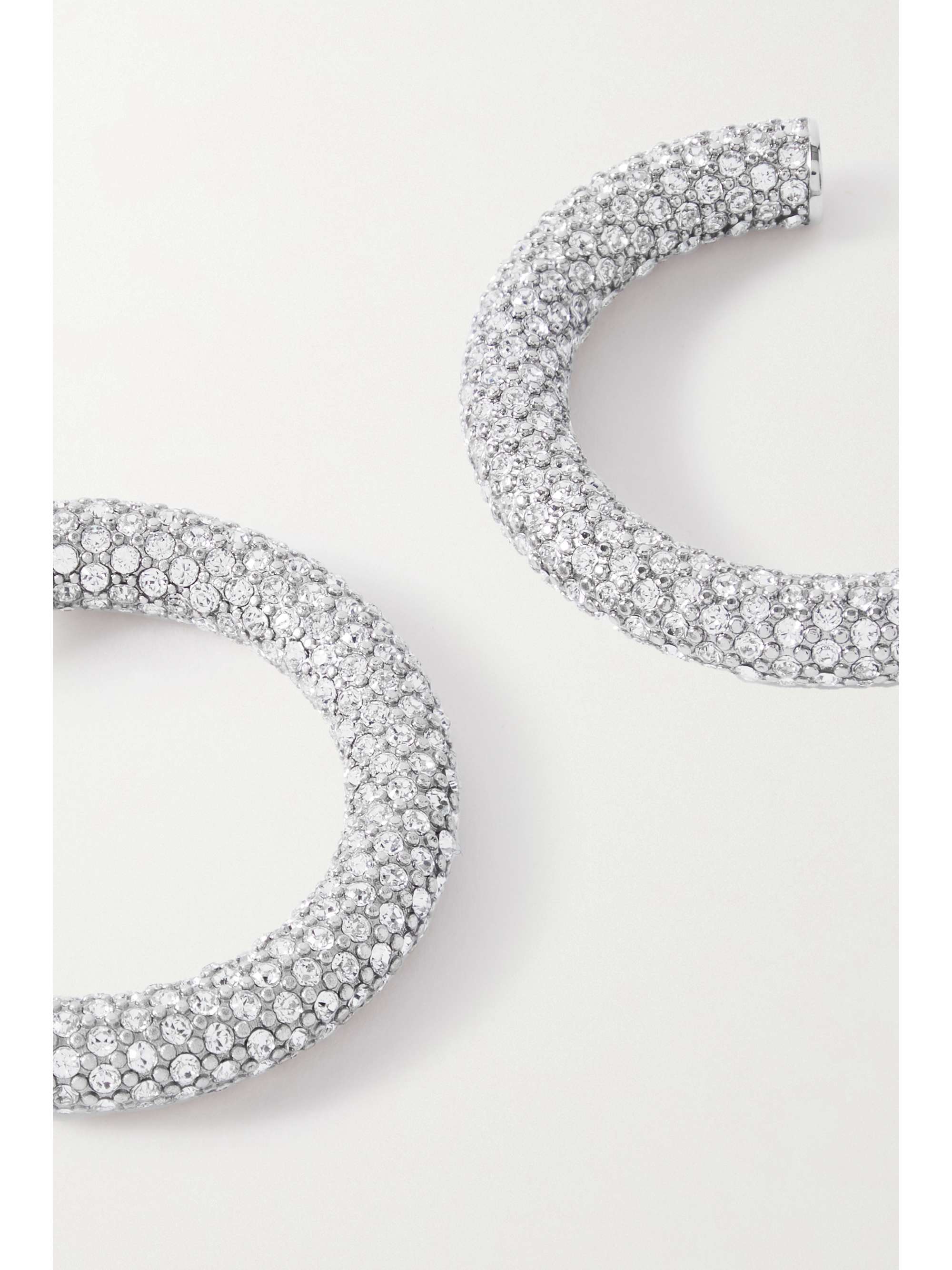 AMINA MUADDI Cameron medium coated-metal crystal hoop earrings