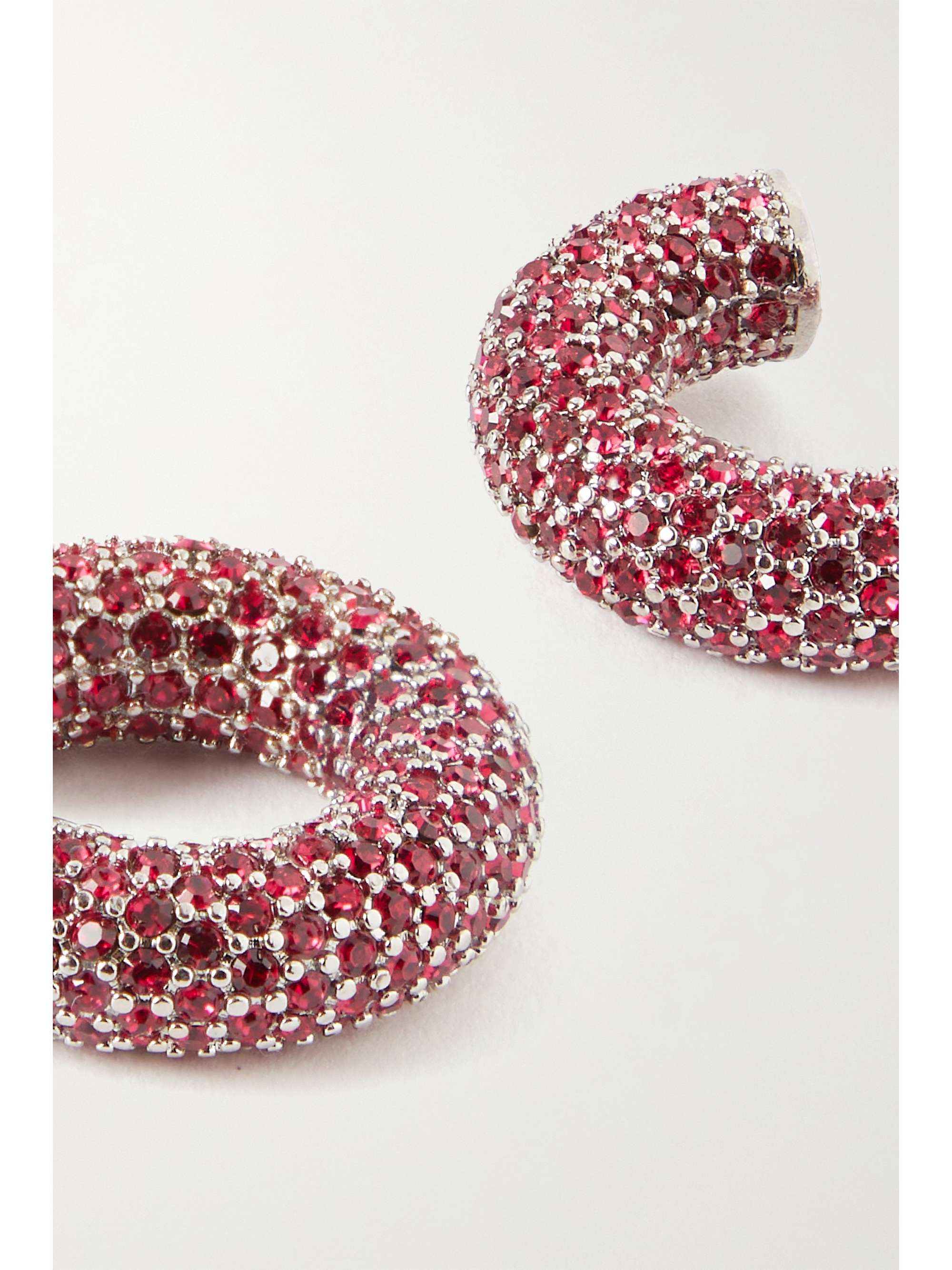 AMINA MUADDI Cameron mini silver-tone crystal hoop earrings