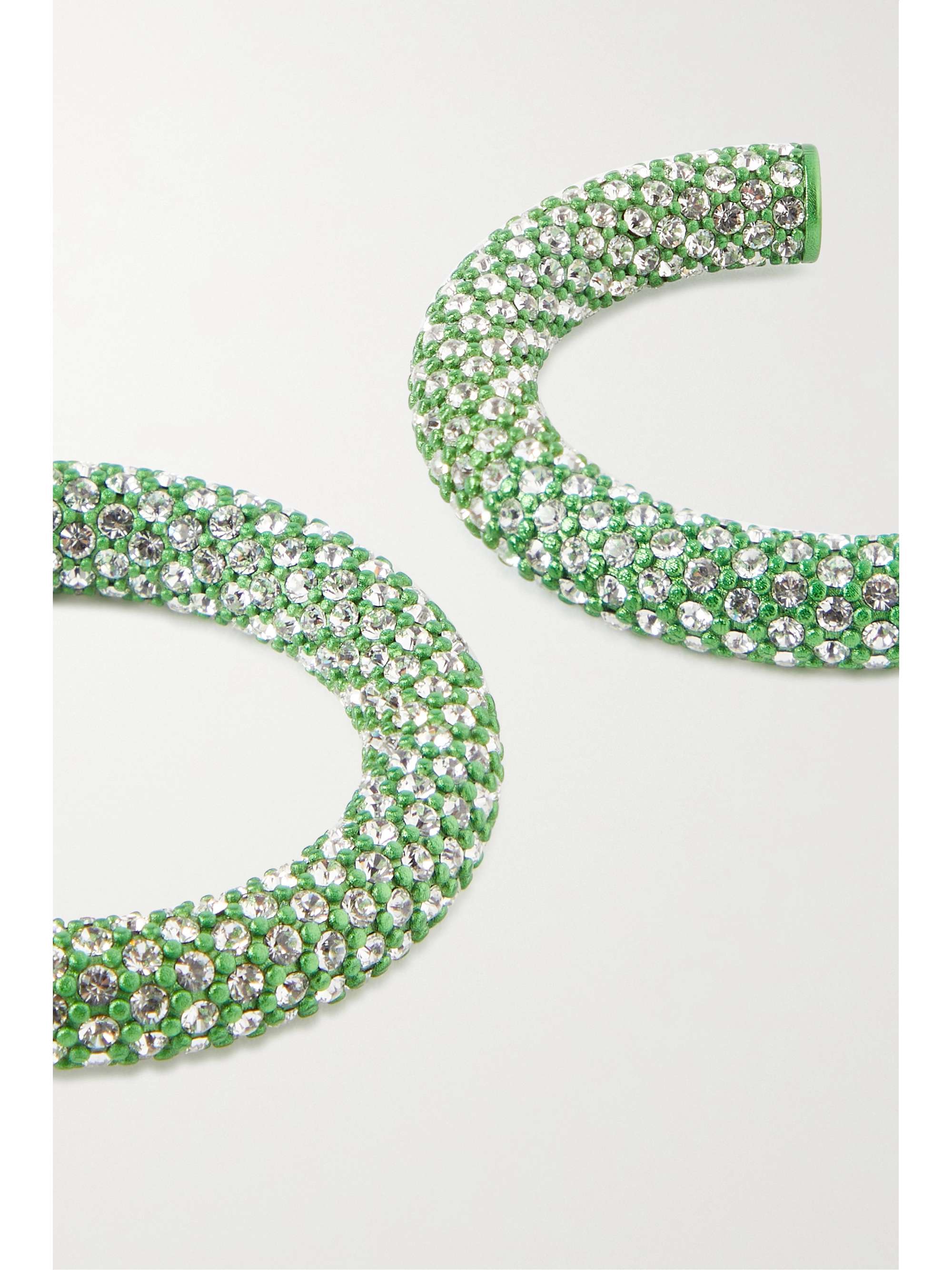 AMINA MUADDI Cameron medium coated-metal crystal hoop earrings