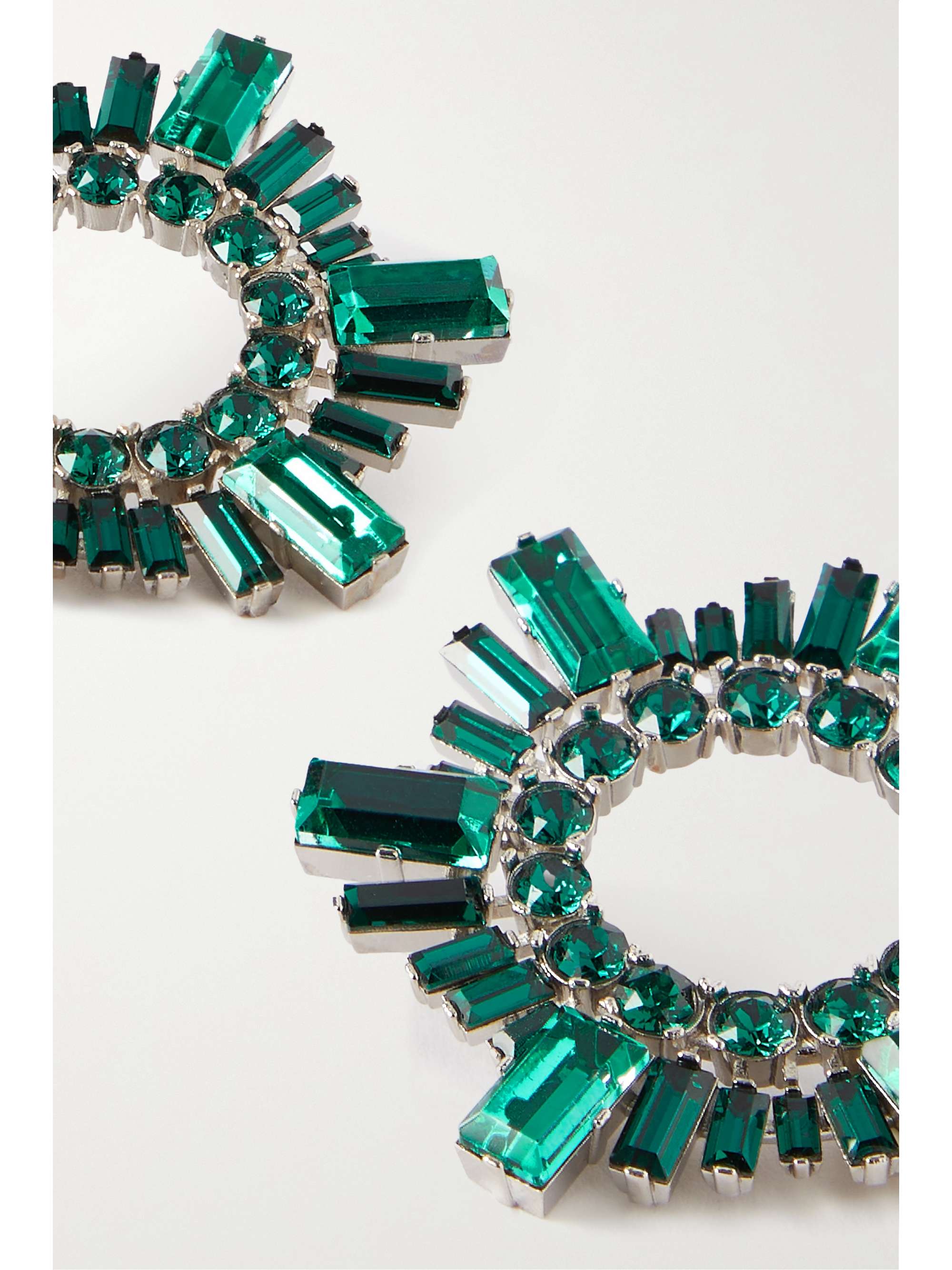 AMINA MUADDI Begum mini silver-tone crystal earrings