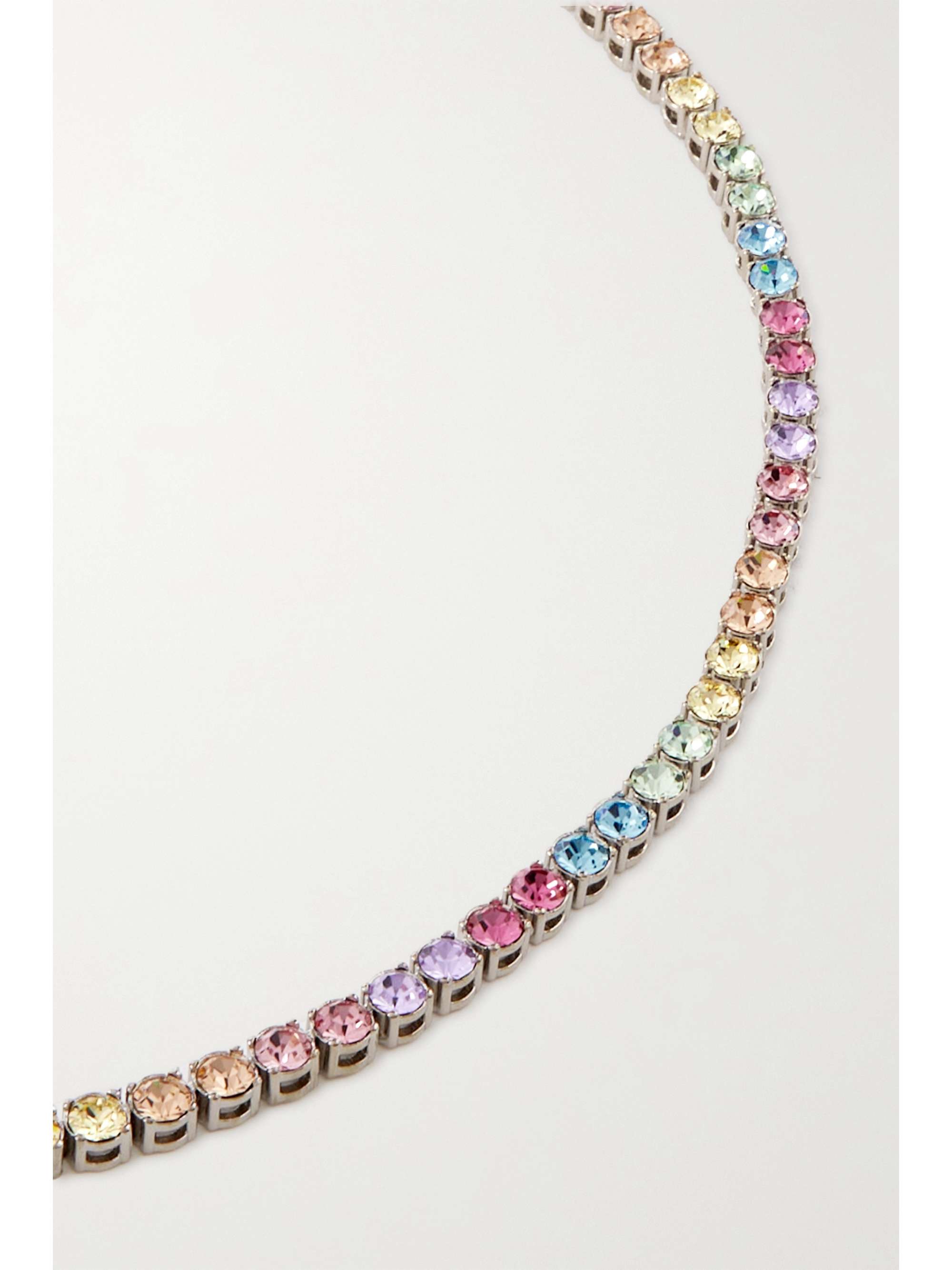 AMINA MUADDI Silver-tone crystal tennis necklace