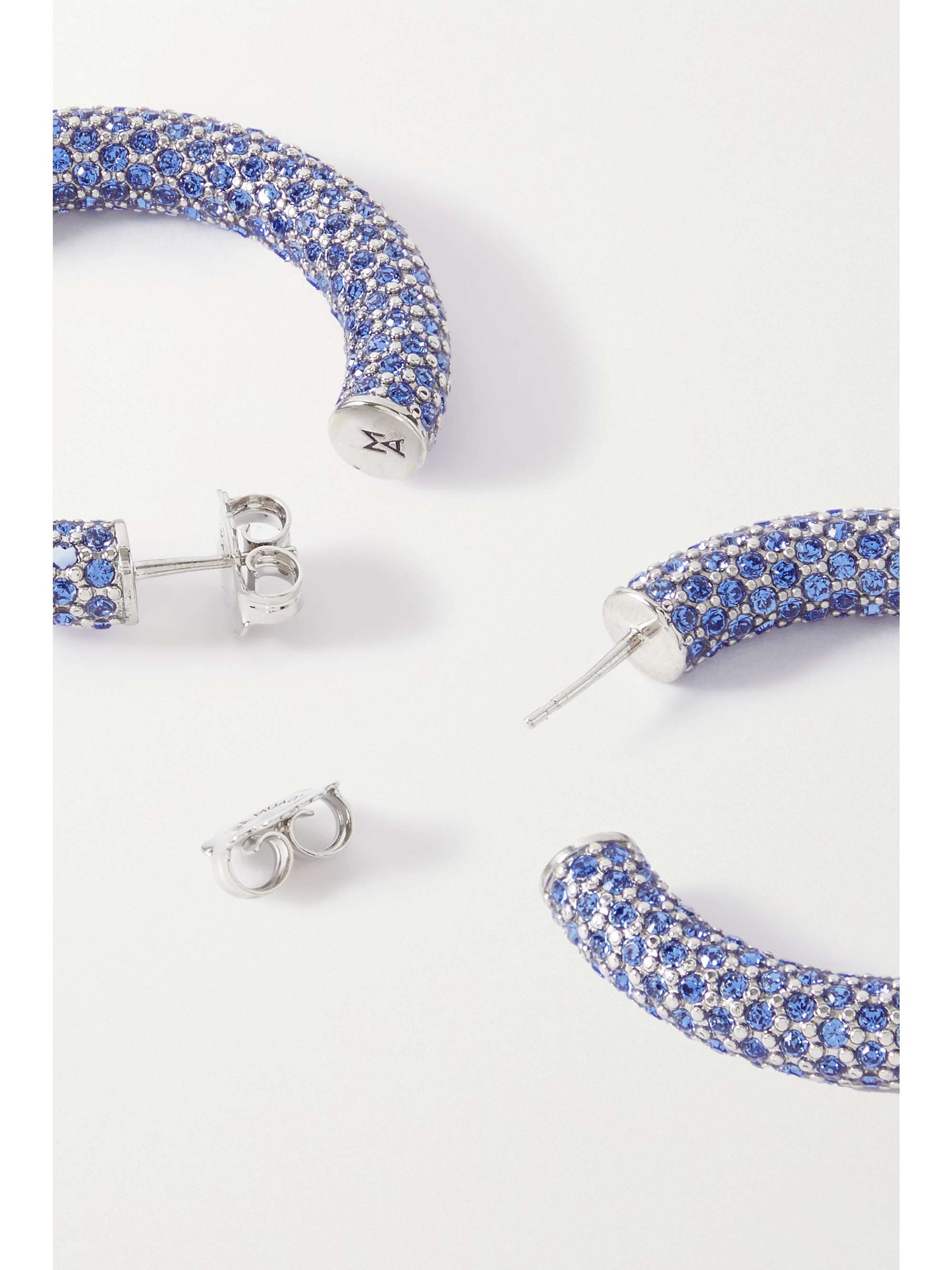 AMINA MUADDI Cameron medium coated-metal crystal hoop earrings