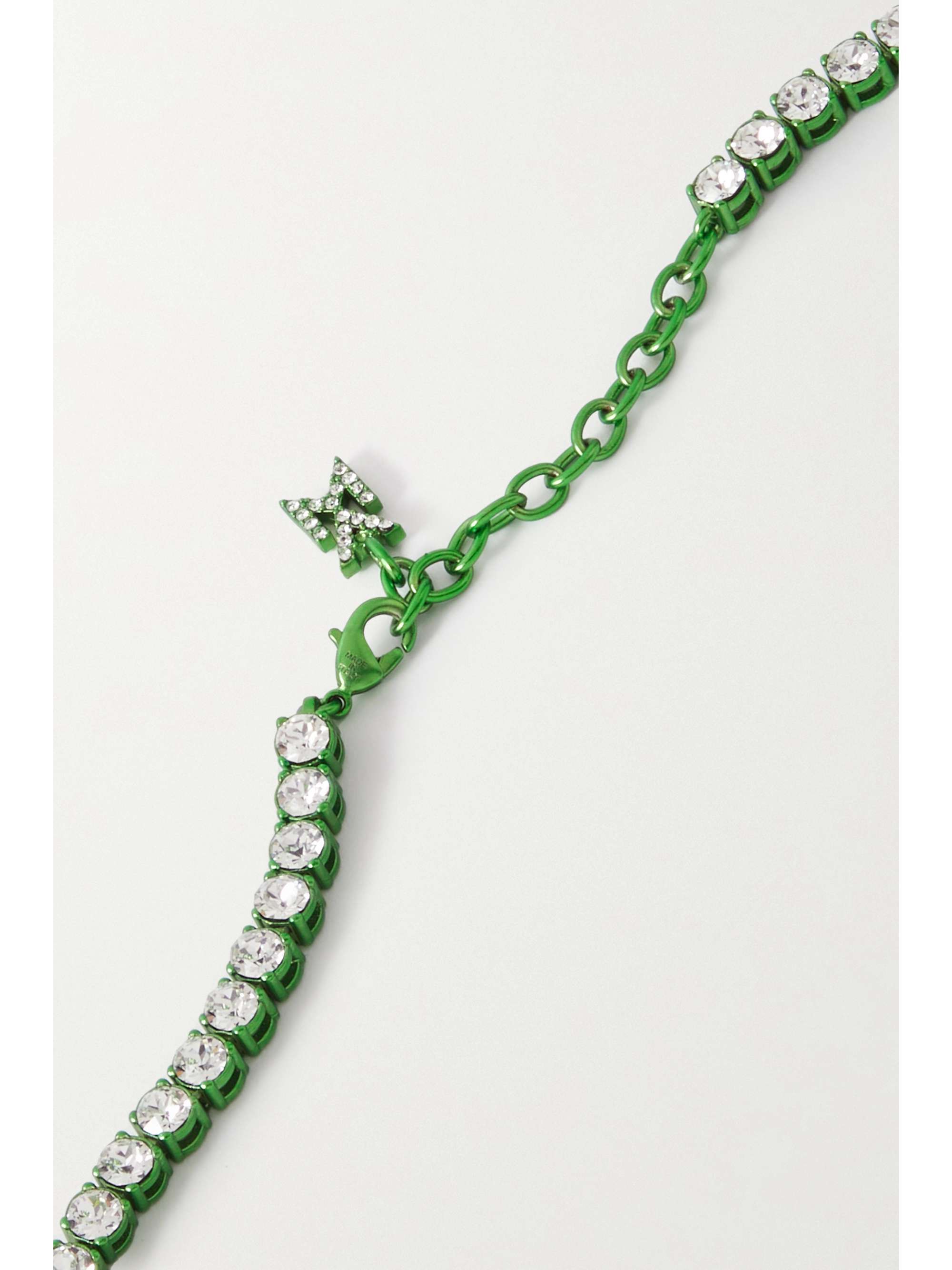 AMINA MUADDI Silver-tone crystal tennis necklace