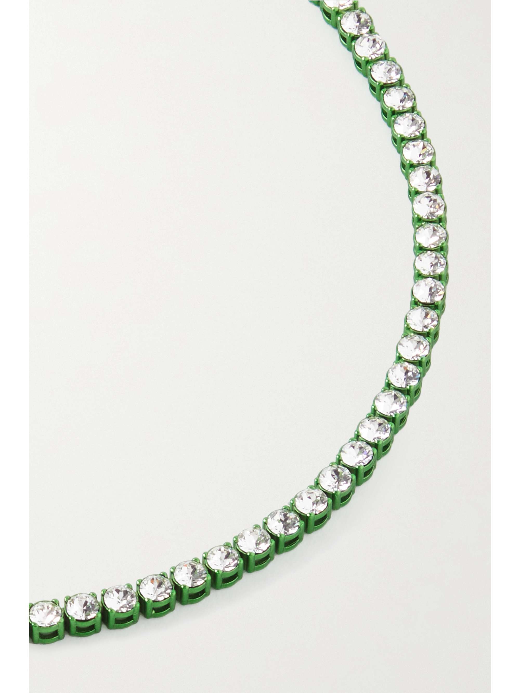 AMINA MUADDI Silver-tone crystal tennis necklace
