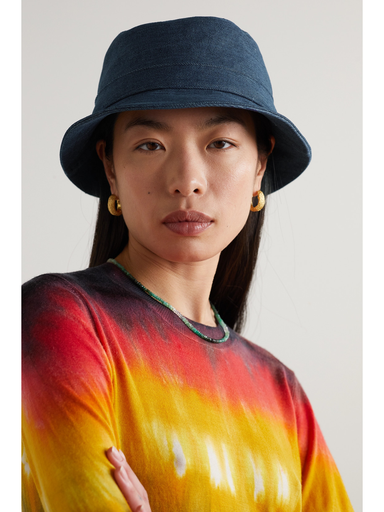 Shop Gabriela Hearst Denim Bucket Hat In Blue