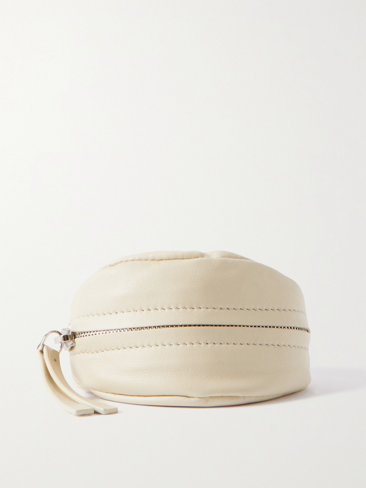 The Row - Ruched Leather Coin Purse - Off-white