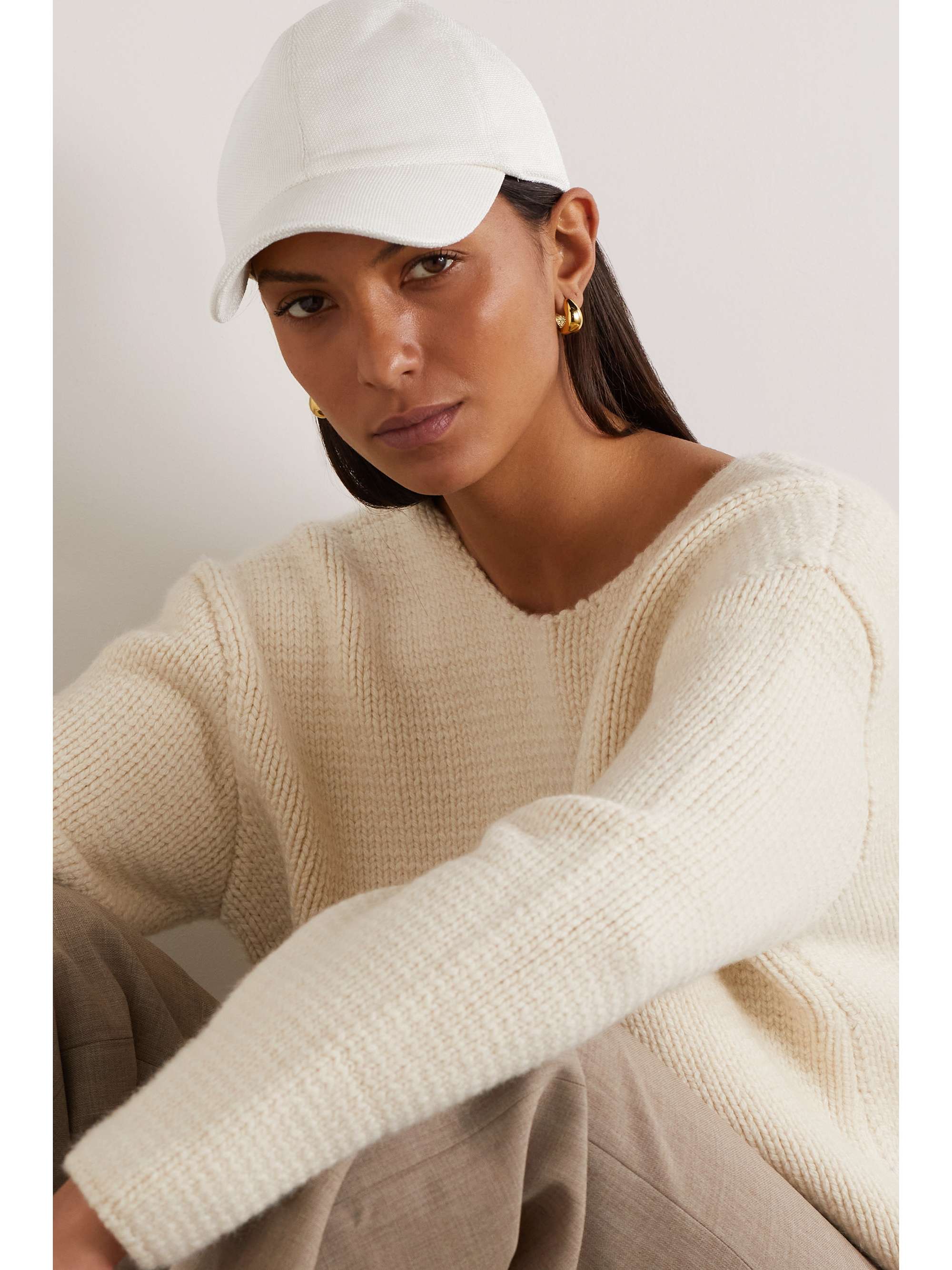 THE ROW Caspian silk-piqué baseball cap
