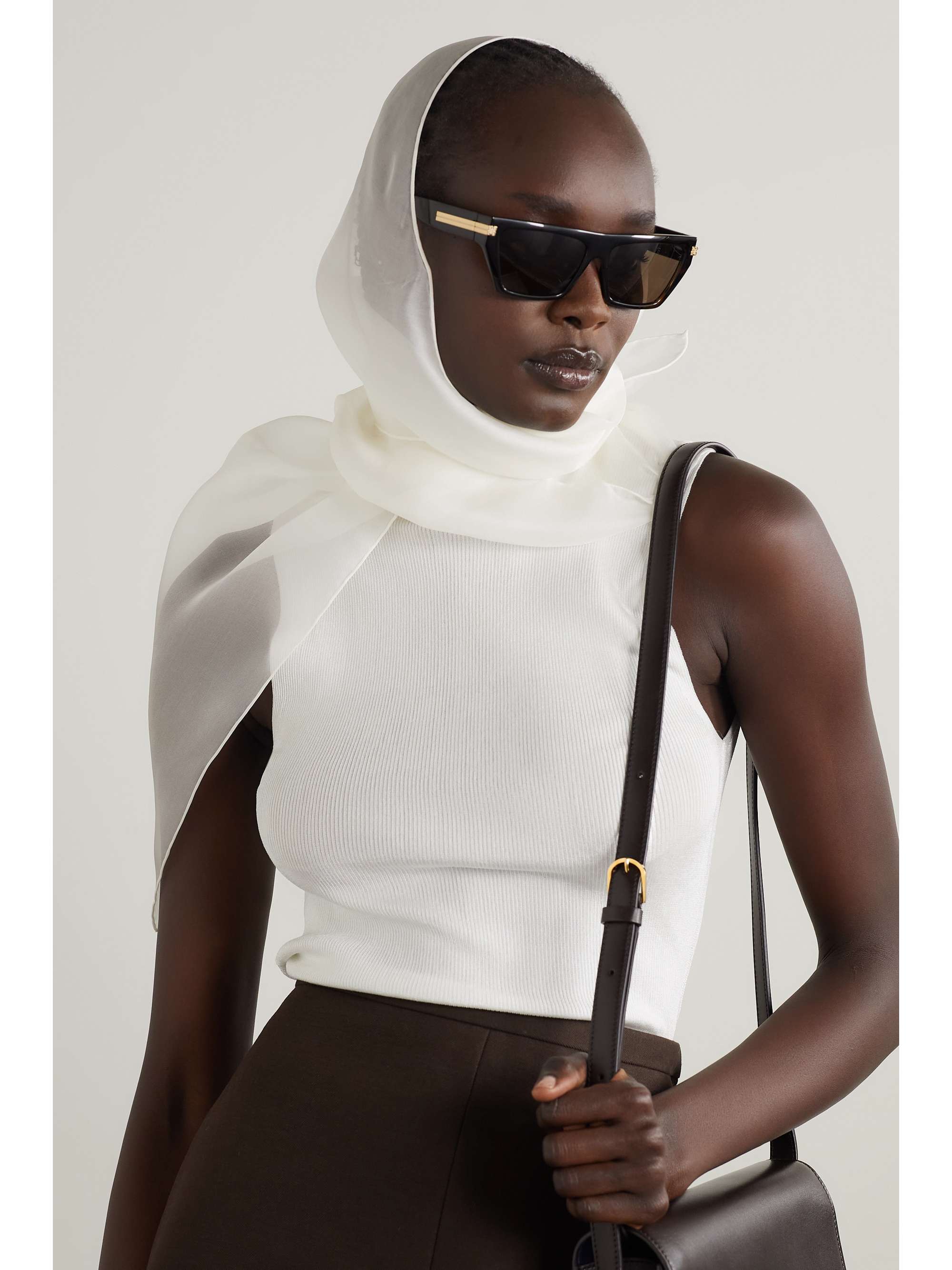 THE ROW Milette silk-organza head scarf