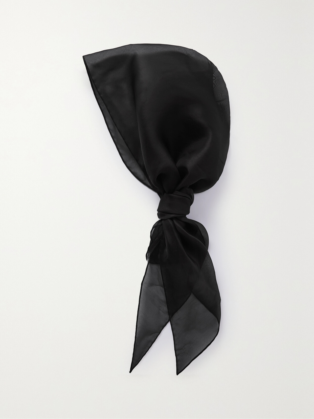 The Row Milette Silk-organza Head Scarf In Black