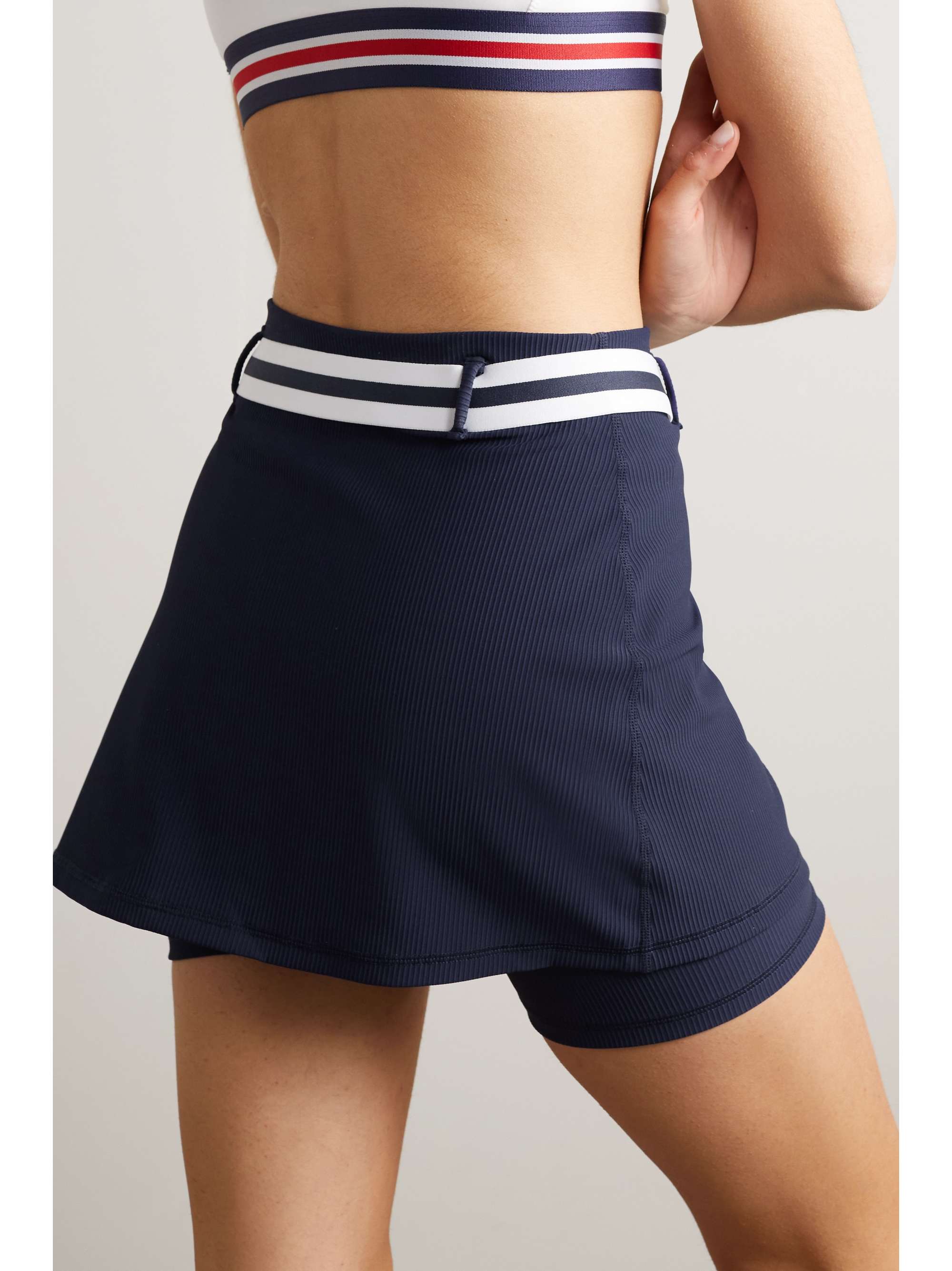 THE UPSIDE Matchpoint Ash belted ribbed stretch-jersey tennis skirt