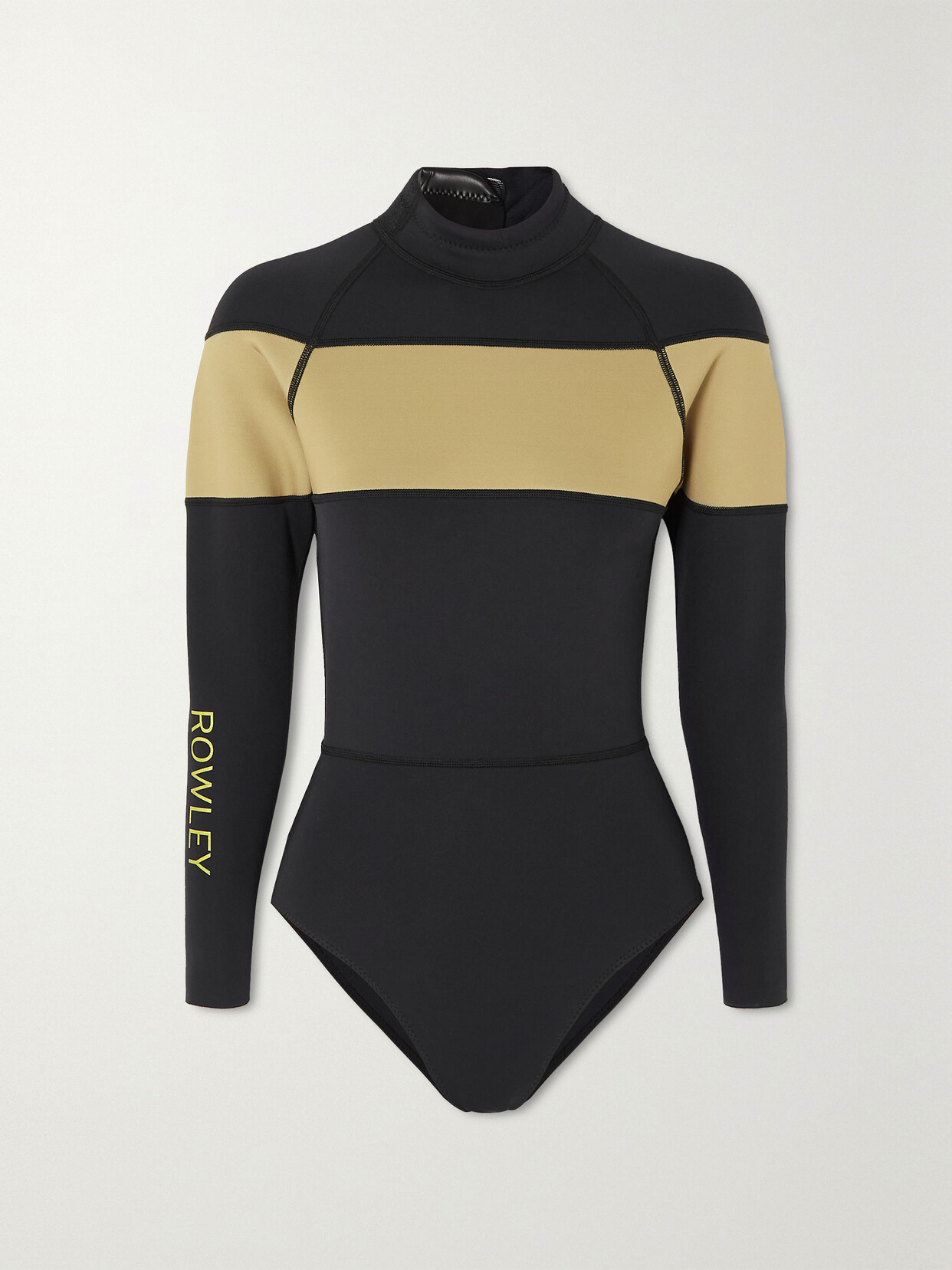CYNTHIA ROWLEY Printed Color-block Wetsuit - Black