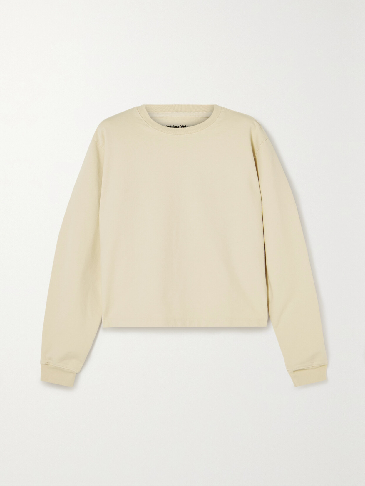 Outdoor Voices - Cropped Cotton-jersey Sweatshirt - Neutrals