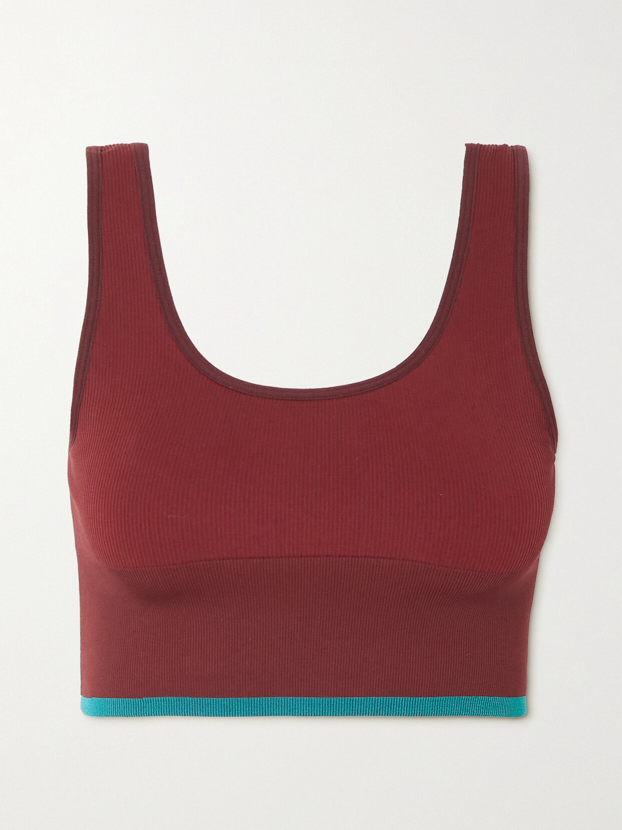 Outdoor Voices - Ribbed Stretch Sports Bra - Burgundy