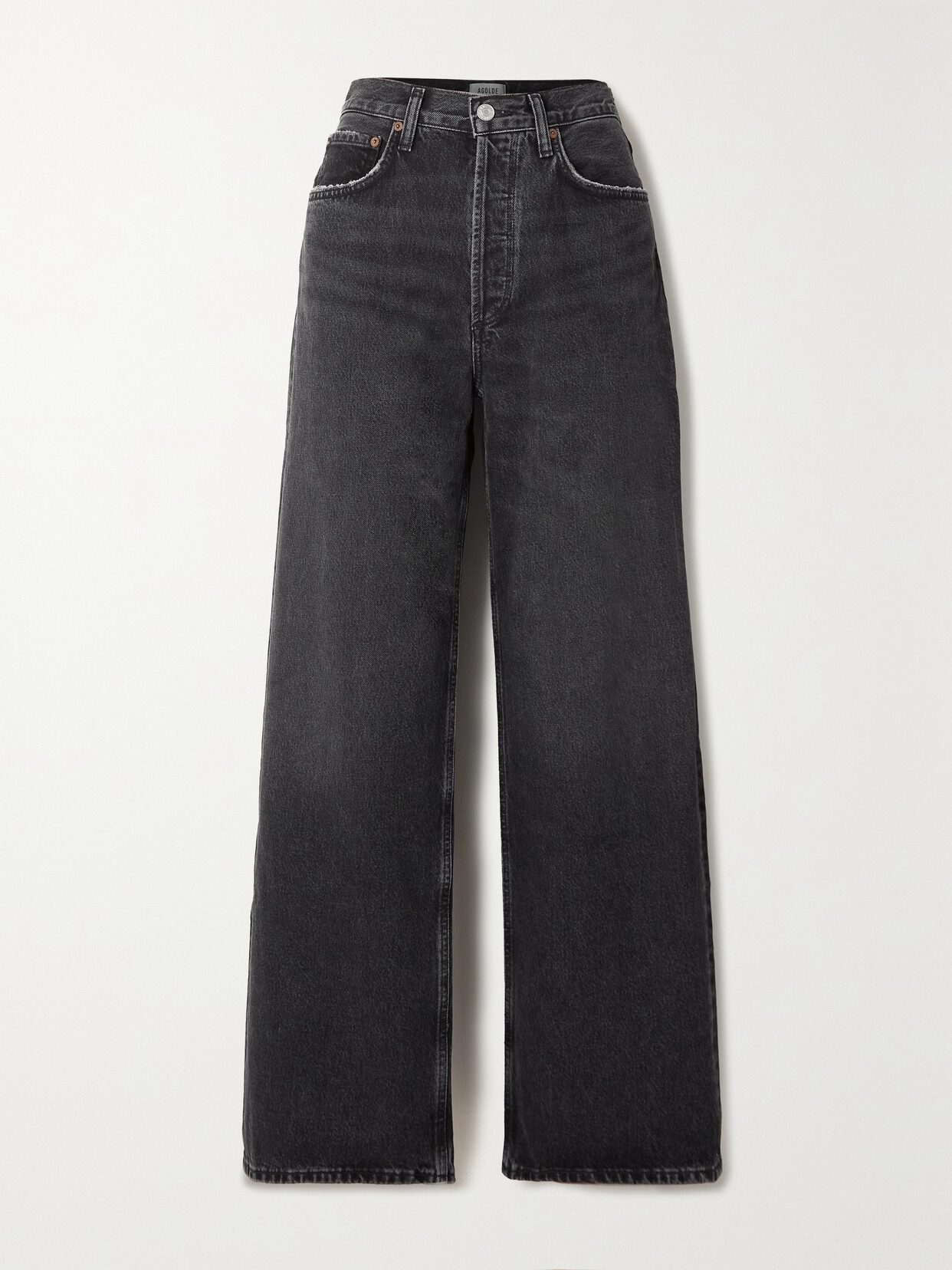 Agolde Black Low Slung Baggy Jeans In Paradox