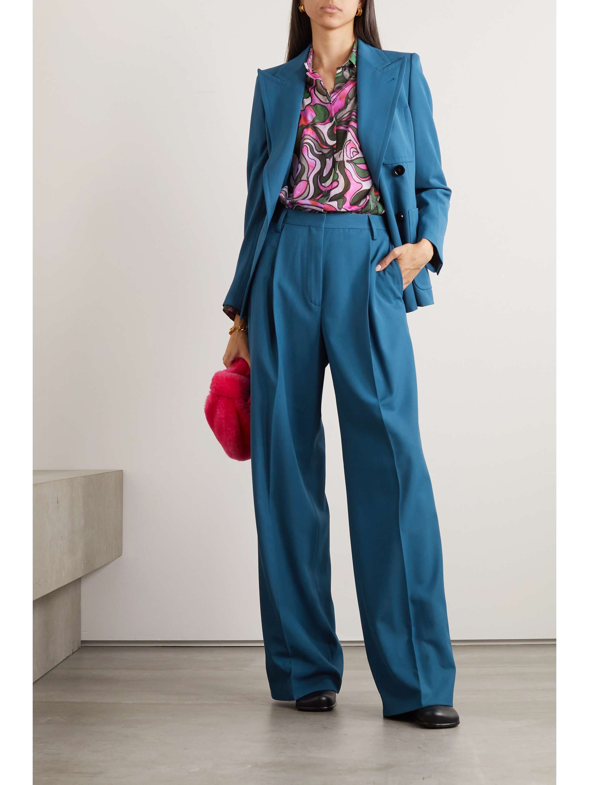 DRIES VAN NOTEN Pleated gabardine wide-leg pants | NET-A-PORTER