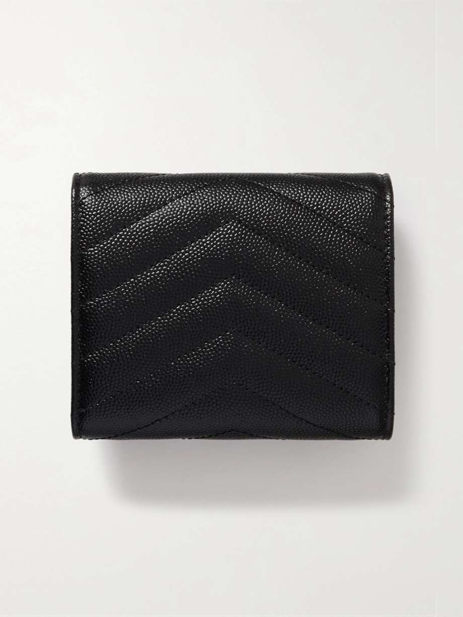 SAINT LAURENT Cassandre quilted texturedleather wallet NETAPORTER