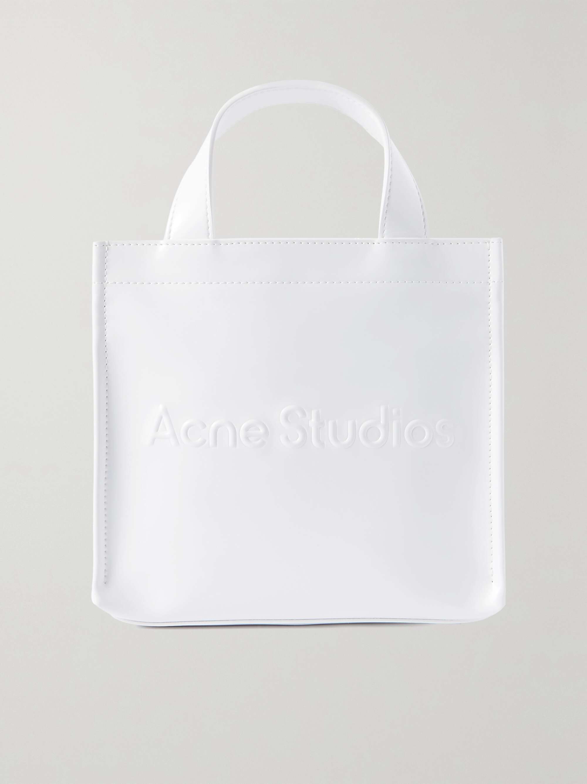 Mini Logo Embossed Tote Bag in Black - Acne Studios