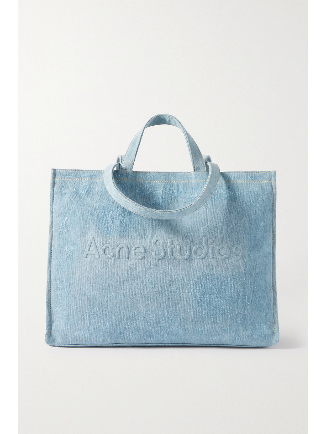 Acne Studios - Embossed Distressed Denim Tote - Blue