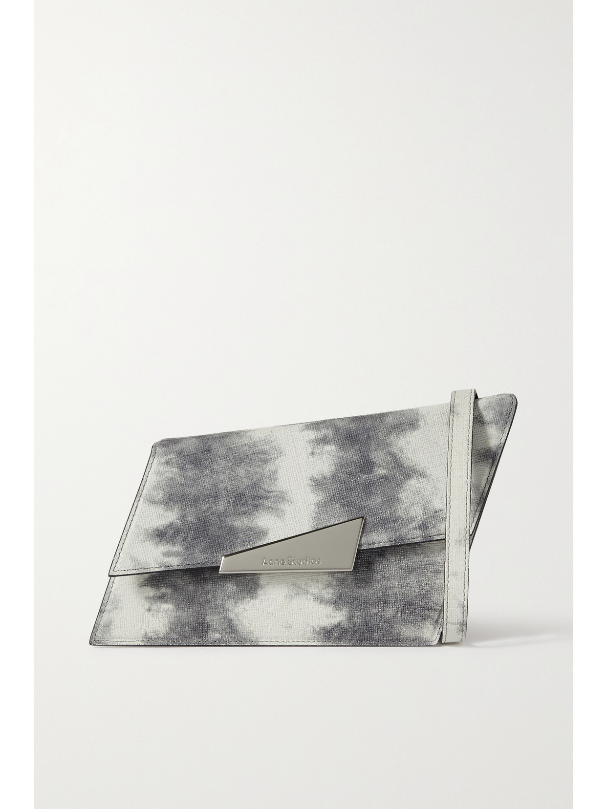 Acne Studios - Micro Asymmetric Tie-dyed Leather Shoulder Bag - Gray