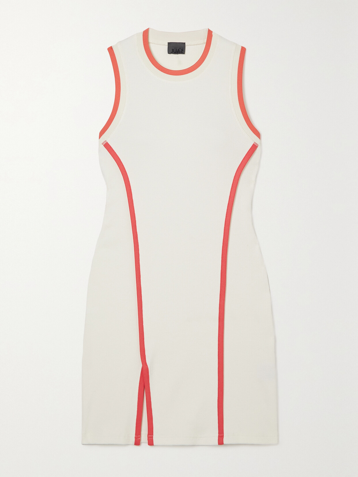 Saul Nash Ribbed Stretch-cotton Jersey Mini Dress In Ivory