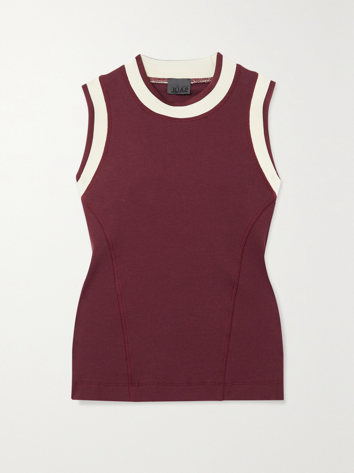 Saul Nash - Ribbed Stretch-cotton Jersey Tank - Burgundy