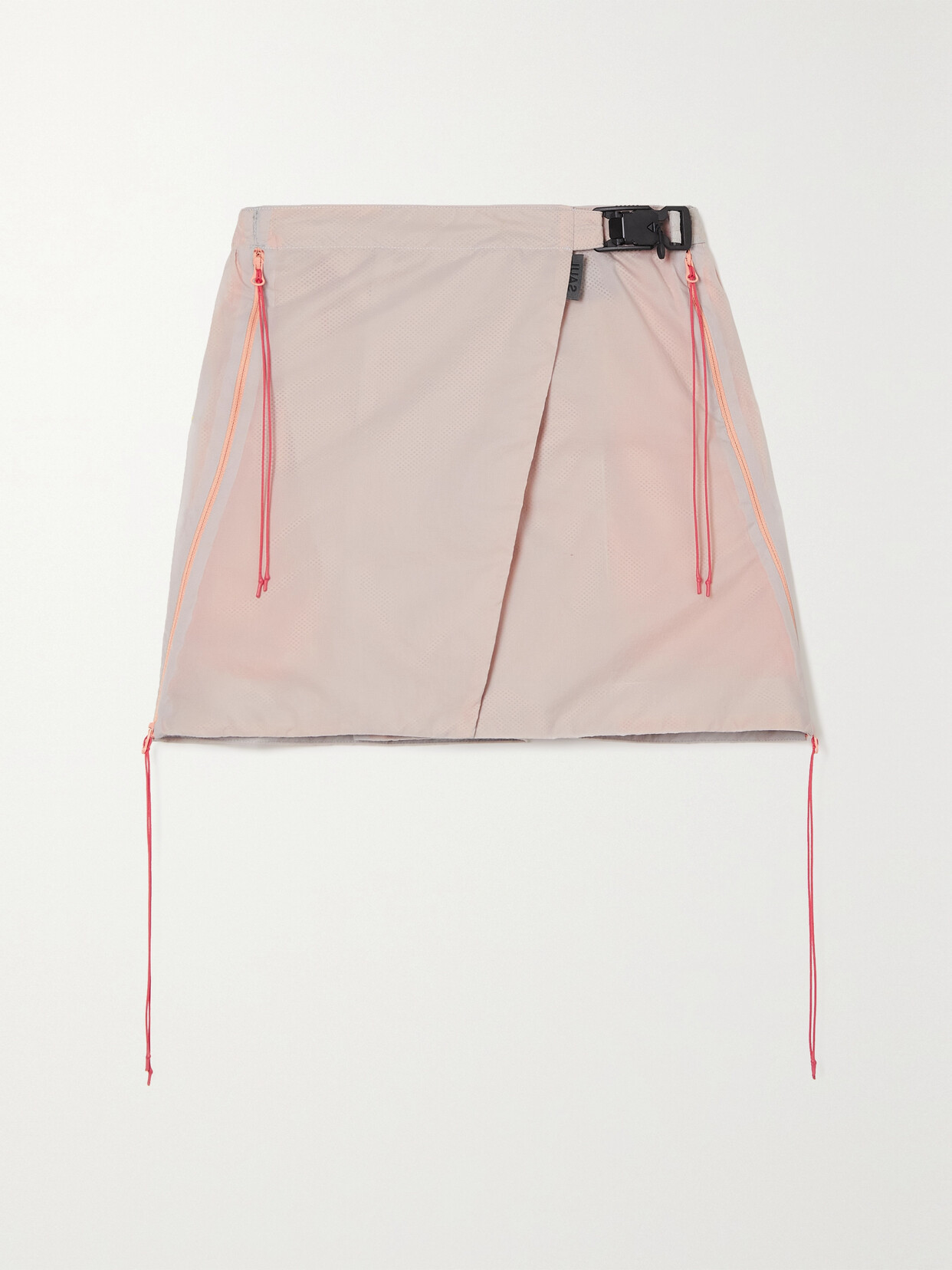 Saul Nash Asymmetric Wrap-effect Ripstop Mini Skirt - Gray