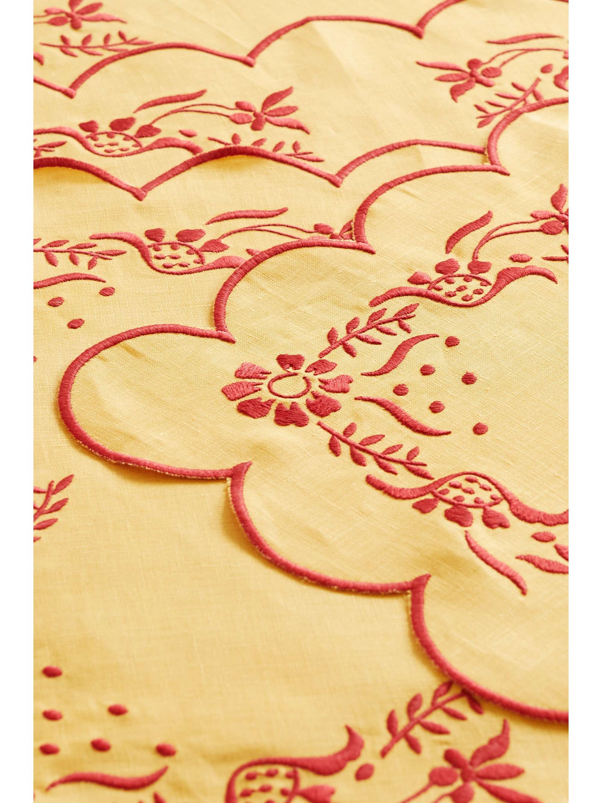 ANGELA WICKSTEAD Set of four embroidered linen placemats