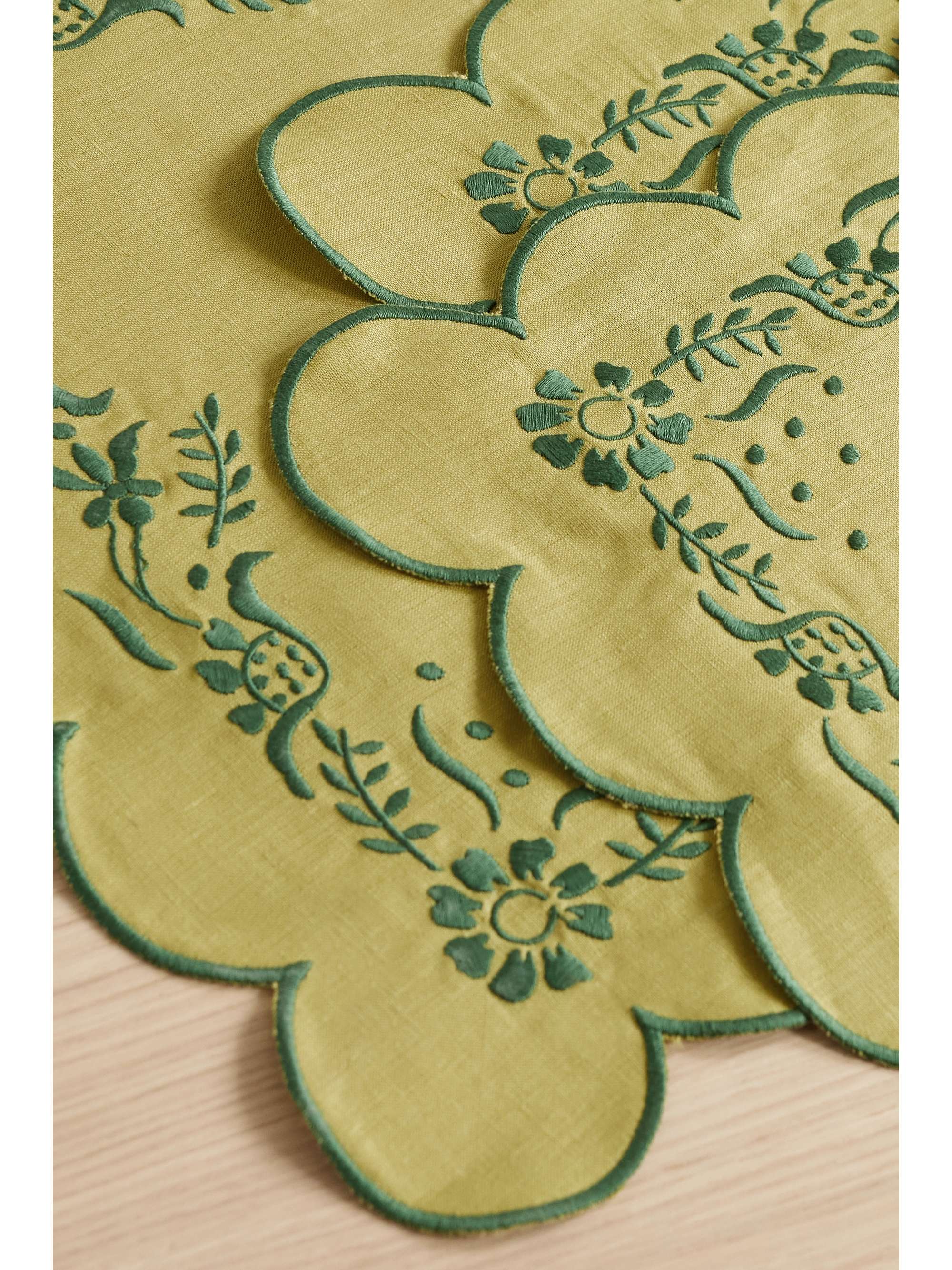 ANGELA WICKSTEAD Set of four embroidered linen placemats