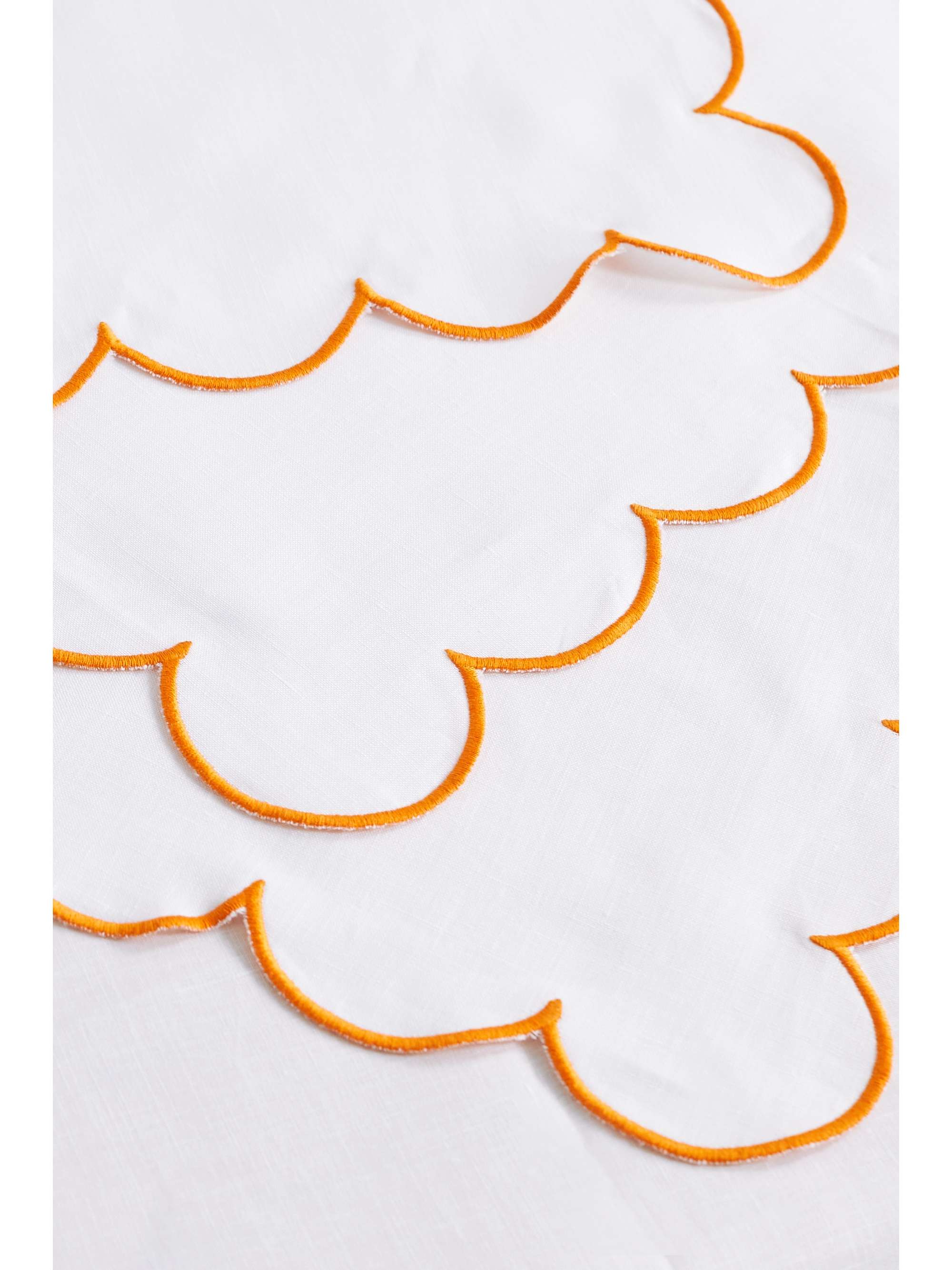 ANGELA WICKSTEAD Diletta set of four scalloped embroidered linen napkins