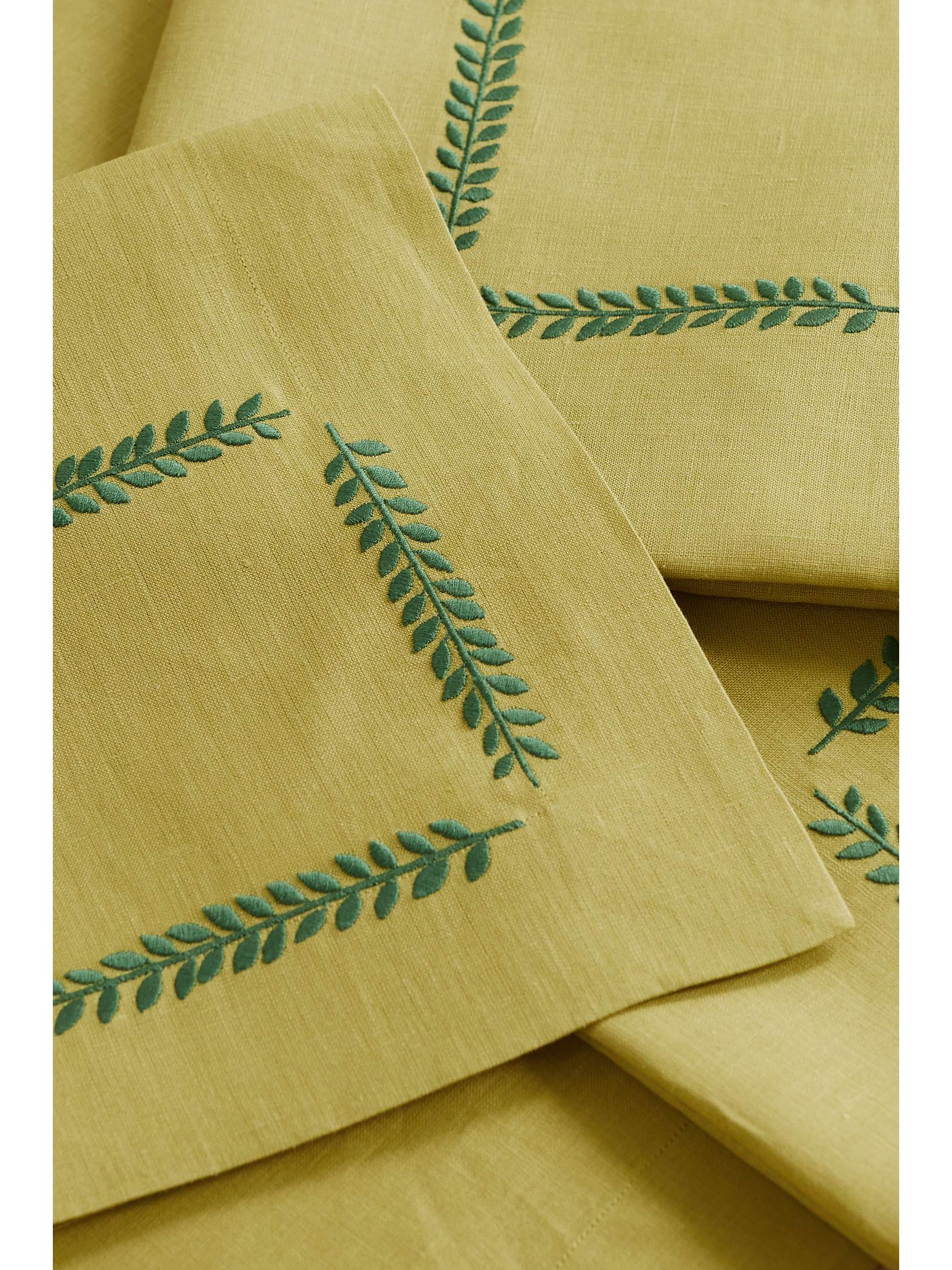 ANGELA WICKSTEAD Set of four embroidered linen napkins