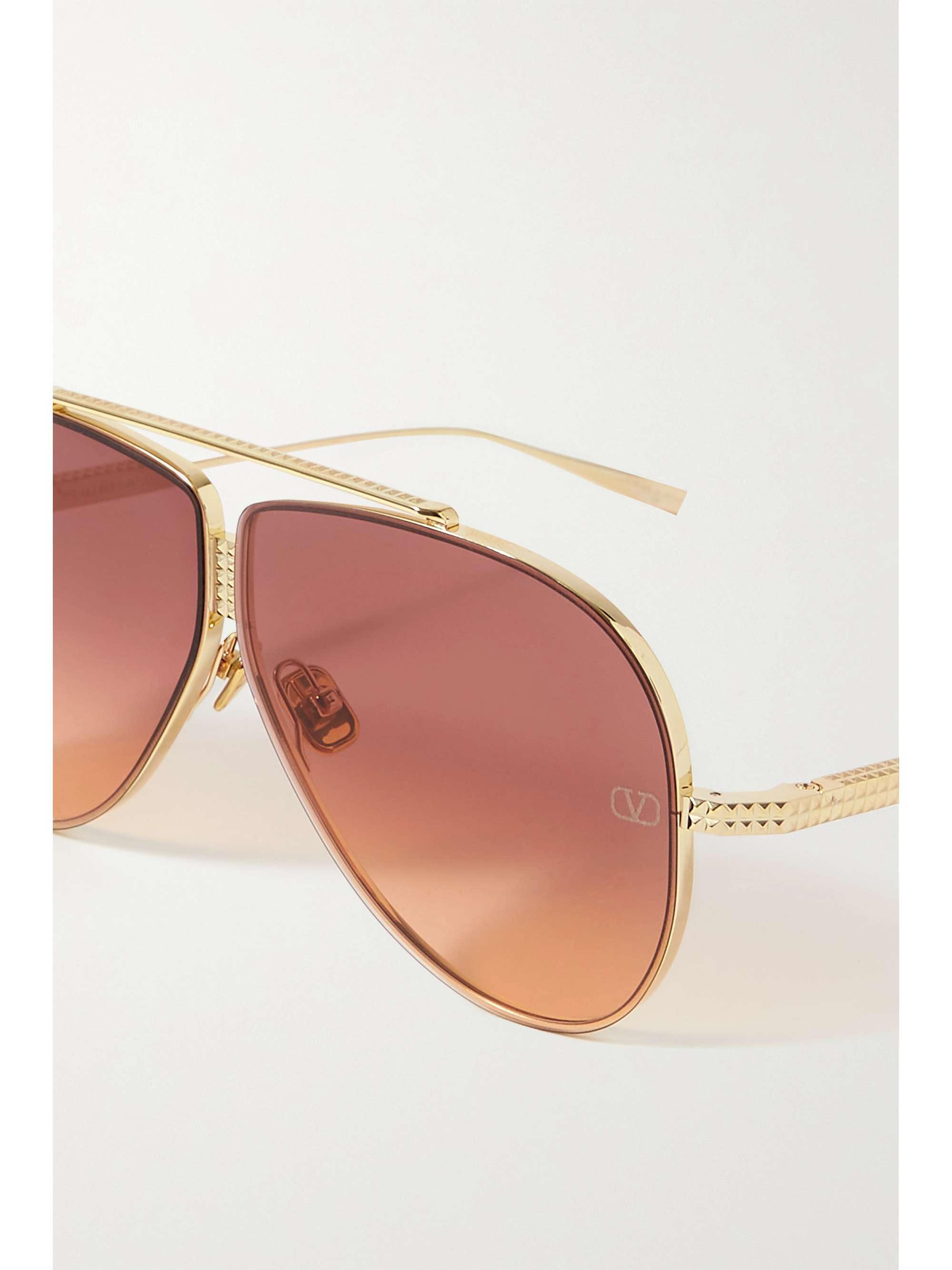 VALENTINO GARAVANI Aviator-style gold-tone sunglasses