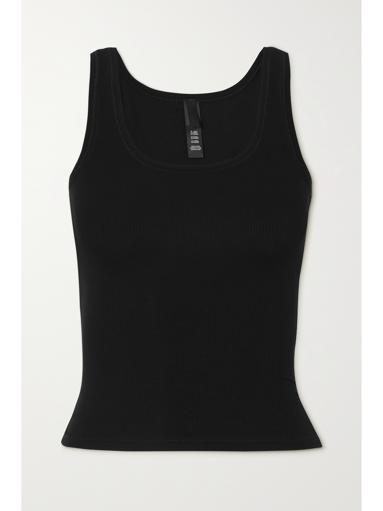 Skims - Soft Lounge Ribbed Stretch-modal Tank - Onyx