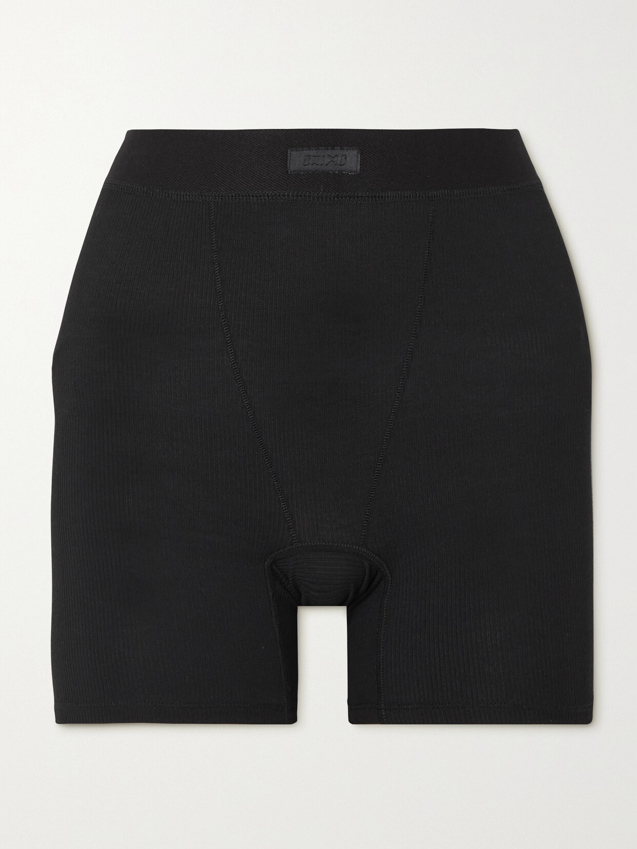 Skims - Soft Lounge Boxer Ribbed Stretch-modal Shorts - Onyx