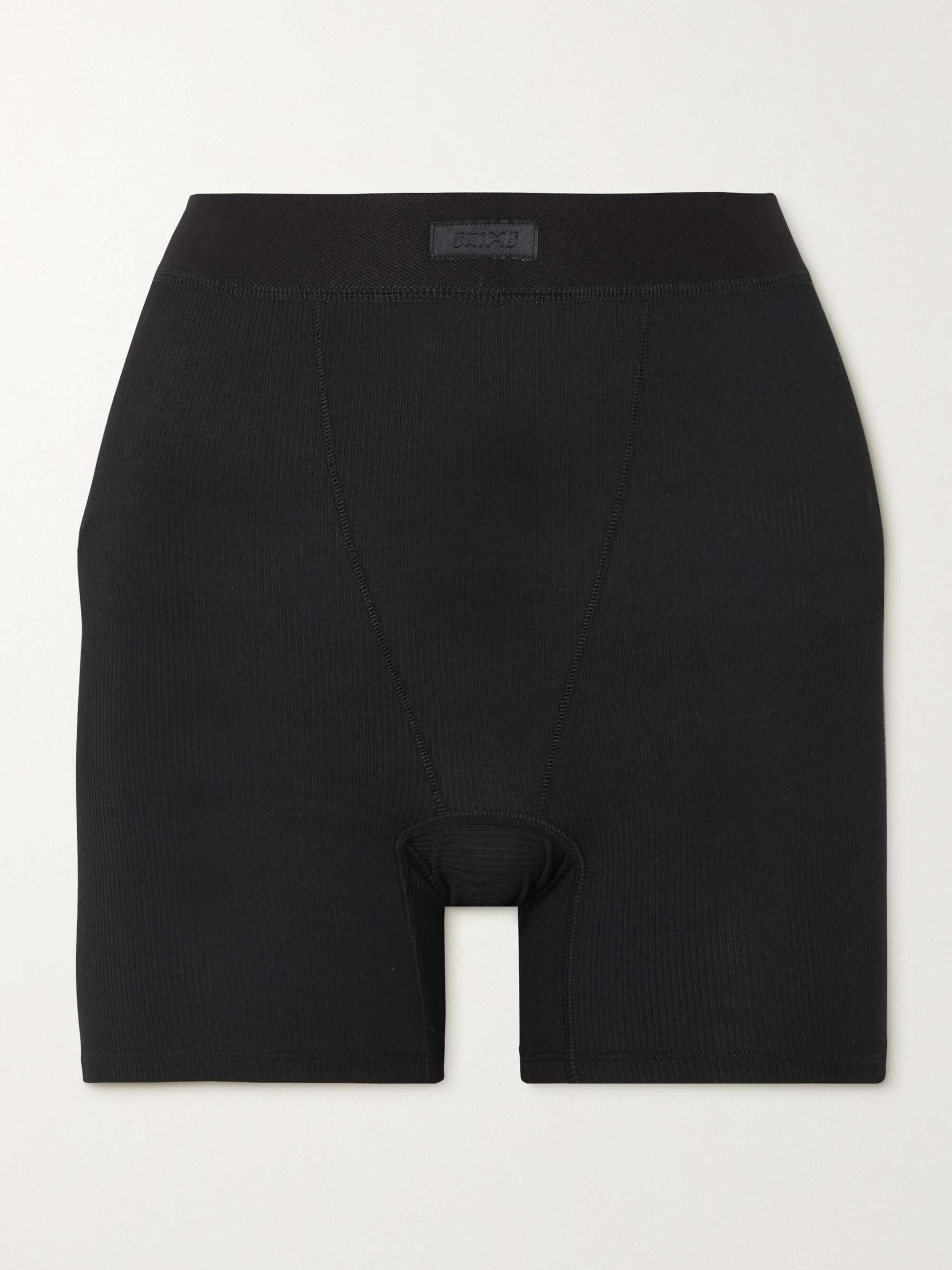 SKIMS Soft Lounge Boxer ribbed stretch-modal shorts - Onyx