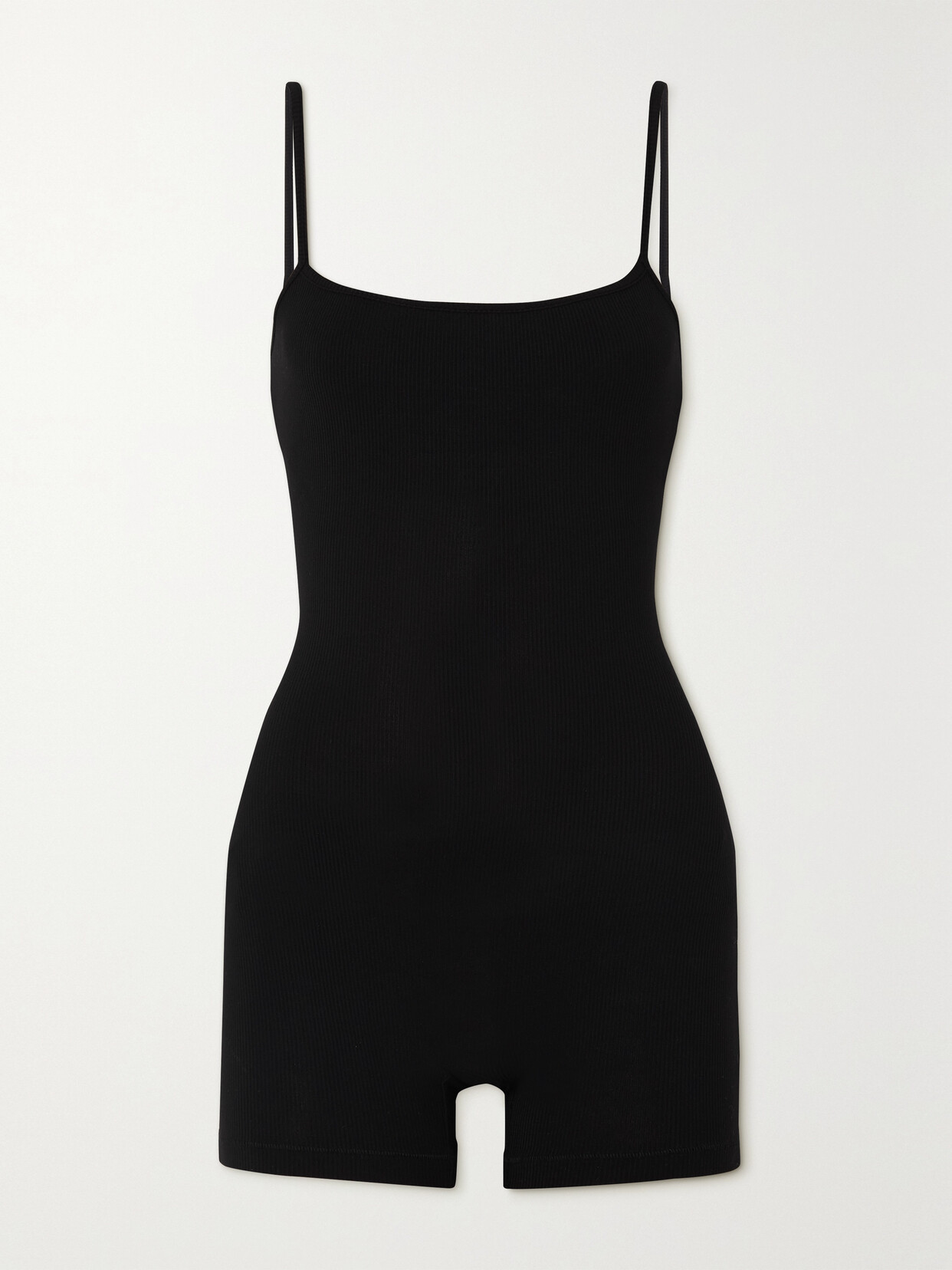 Skims - Soft Lounge Ribbed Stretch-modal Playsuit - Onyx