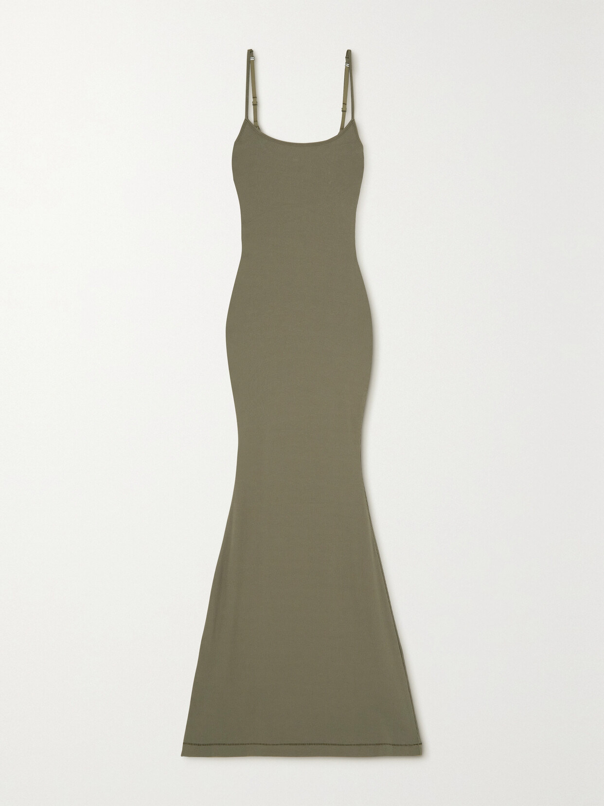 Skims - Soft Lounge Ribbed Stretch-modal Maxi Dress - Green