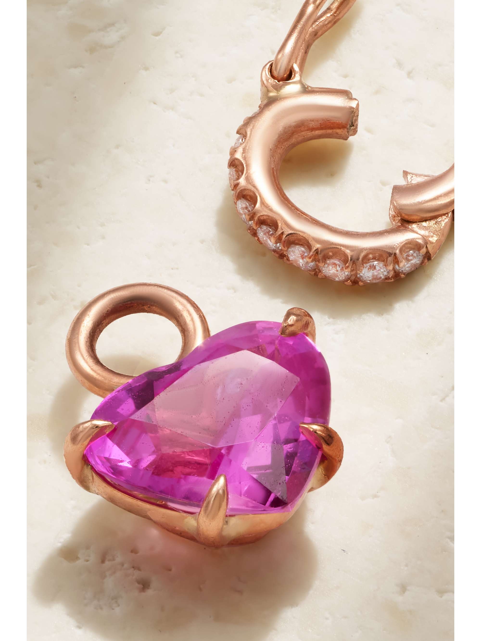 ANITA KO 18-karat rose gold, sapphire and diamond pendant